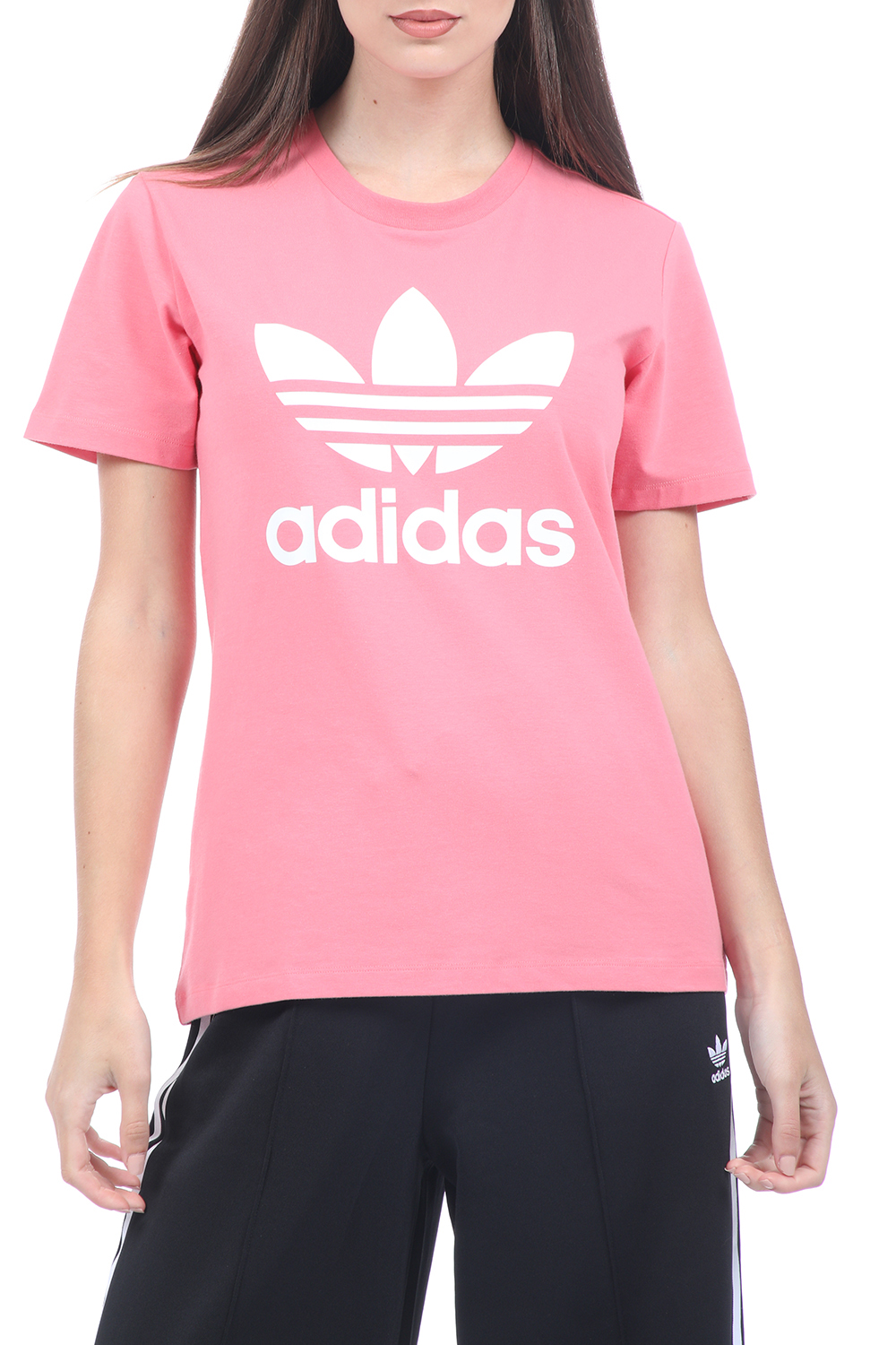 Γυναικεία/Ρούχα/Αθλητικά/T-shirt-Τοπ adidas Originals - Γυναικείο t-shirt adidas Originals TREFOIL ροζ