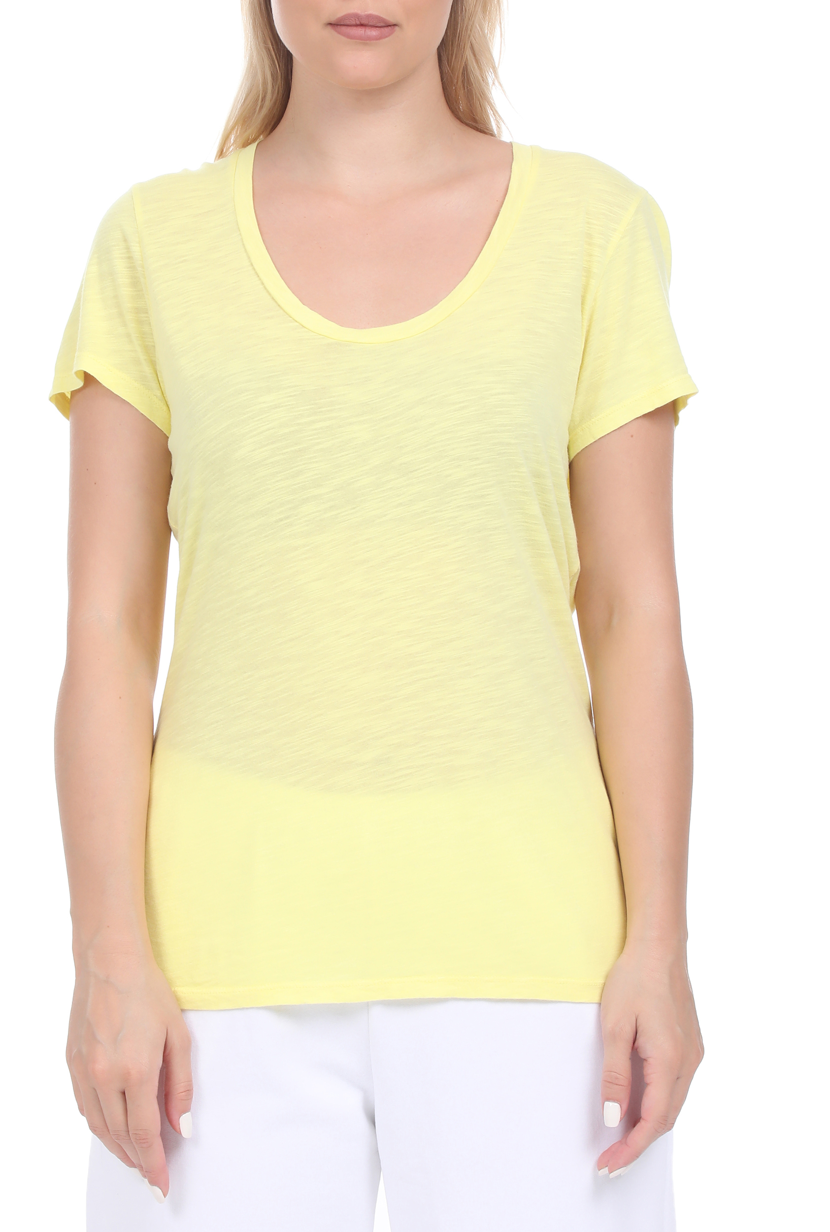 Γυναικεία/Ρούχα/Μπλούζες/Κοντομάνικες AMERICAN VINTAGE - Γυναικεία μπλούζα AMERICAN VINTAGE κίτρινη