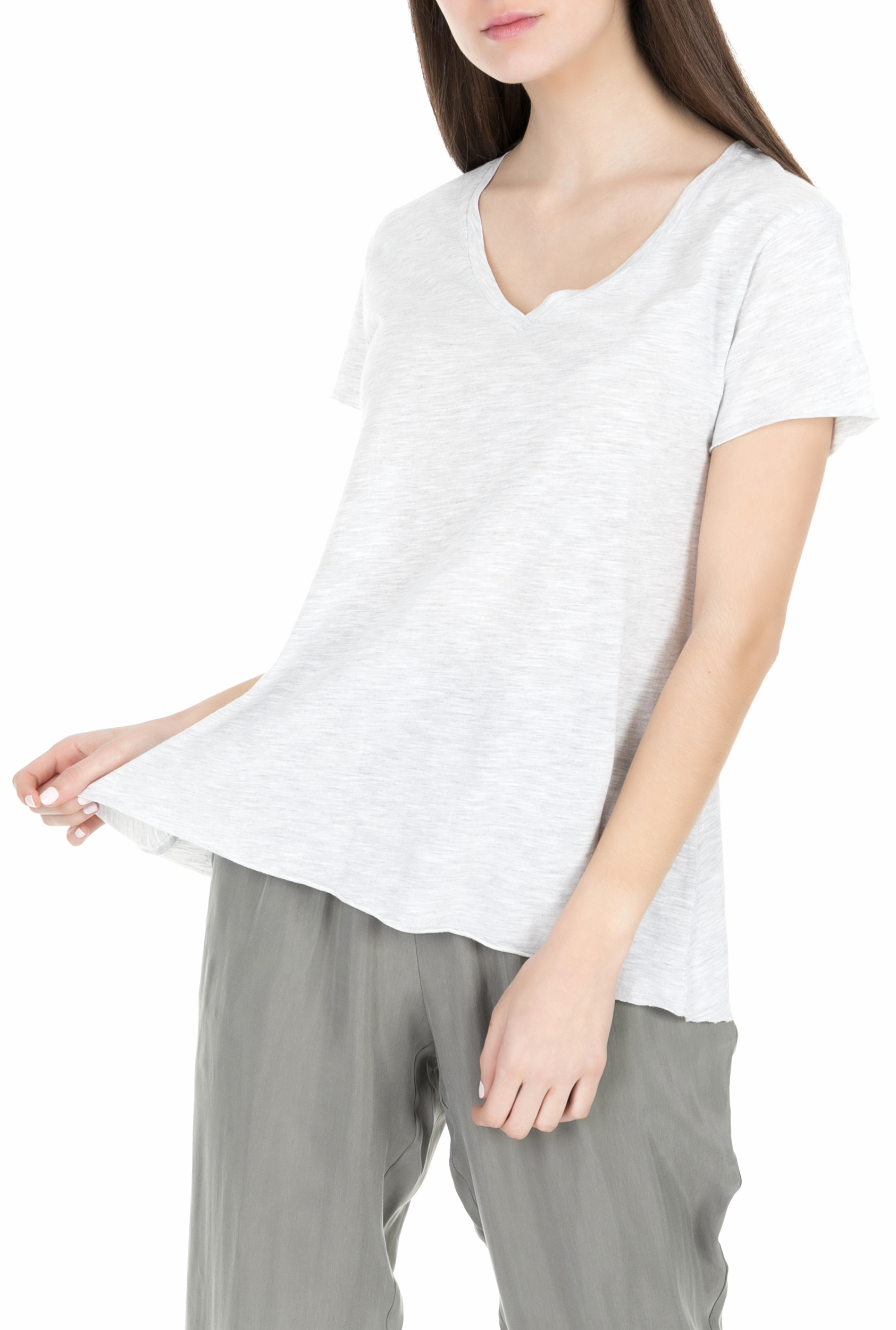 Γυναικεία/Ρούχα/Μπλούζες/Κοντομάνικες AMERICAN VINTAGE - Γυναικεία κοντομάνικη μπλούζα JAC51E18 γκρι