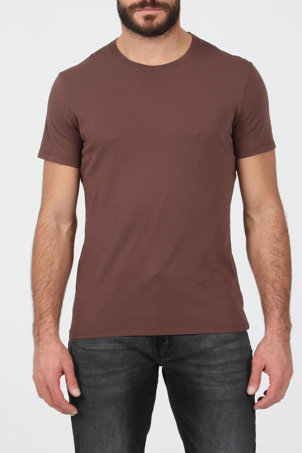 Ανδρικά/Ρούχα/Μπλούζες/Κοντομάνικες AMERICAN VINTAGE - Ανδρική κοντομάνικη μπλούζα AMERICAN VINTAGE καφέ