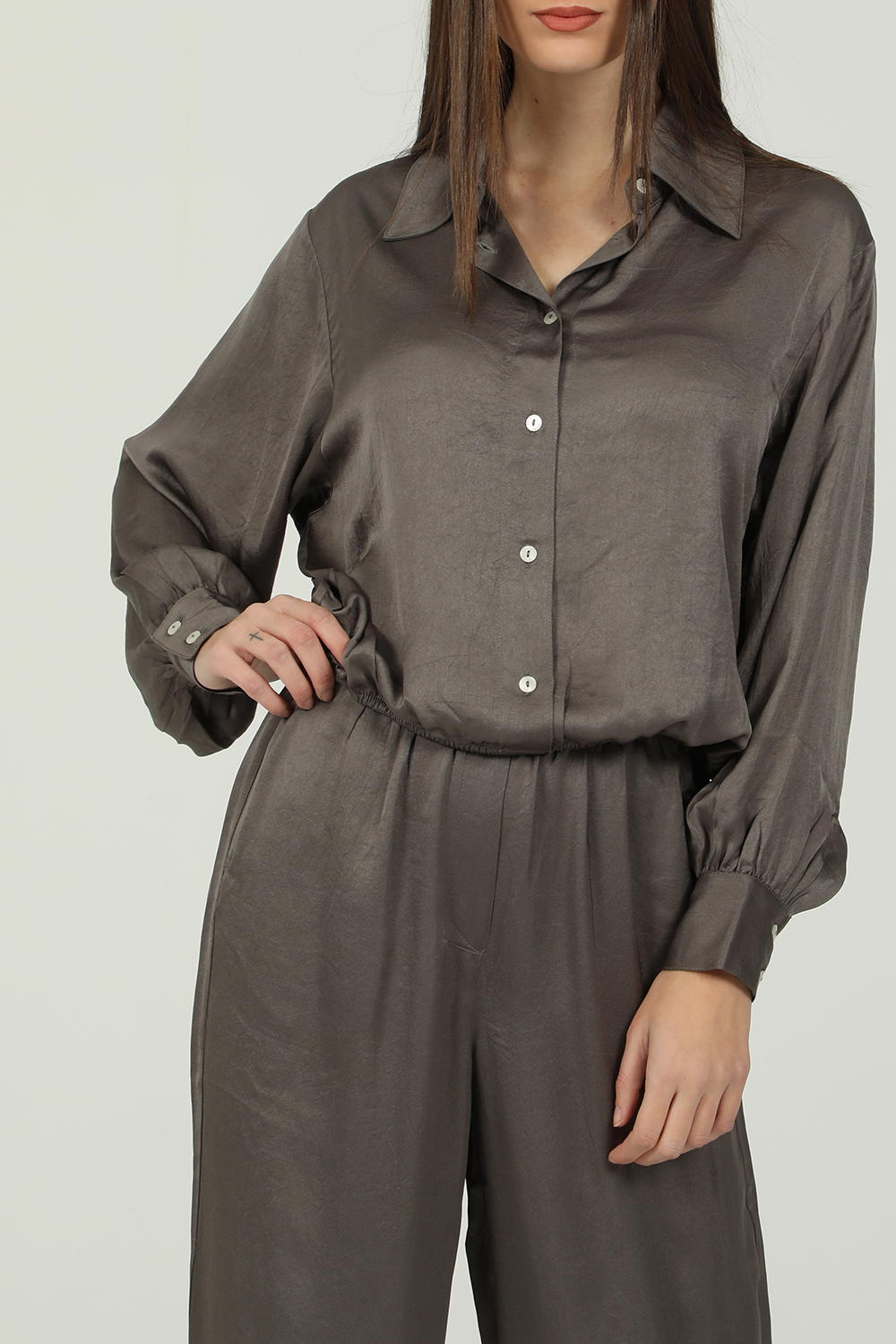 AMERICAN VINTAGE – Γυναικειο πουκαμισο AMERICAN VINTAGE WID06C εκρου μεταλλικο
