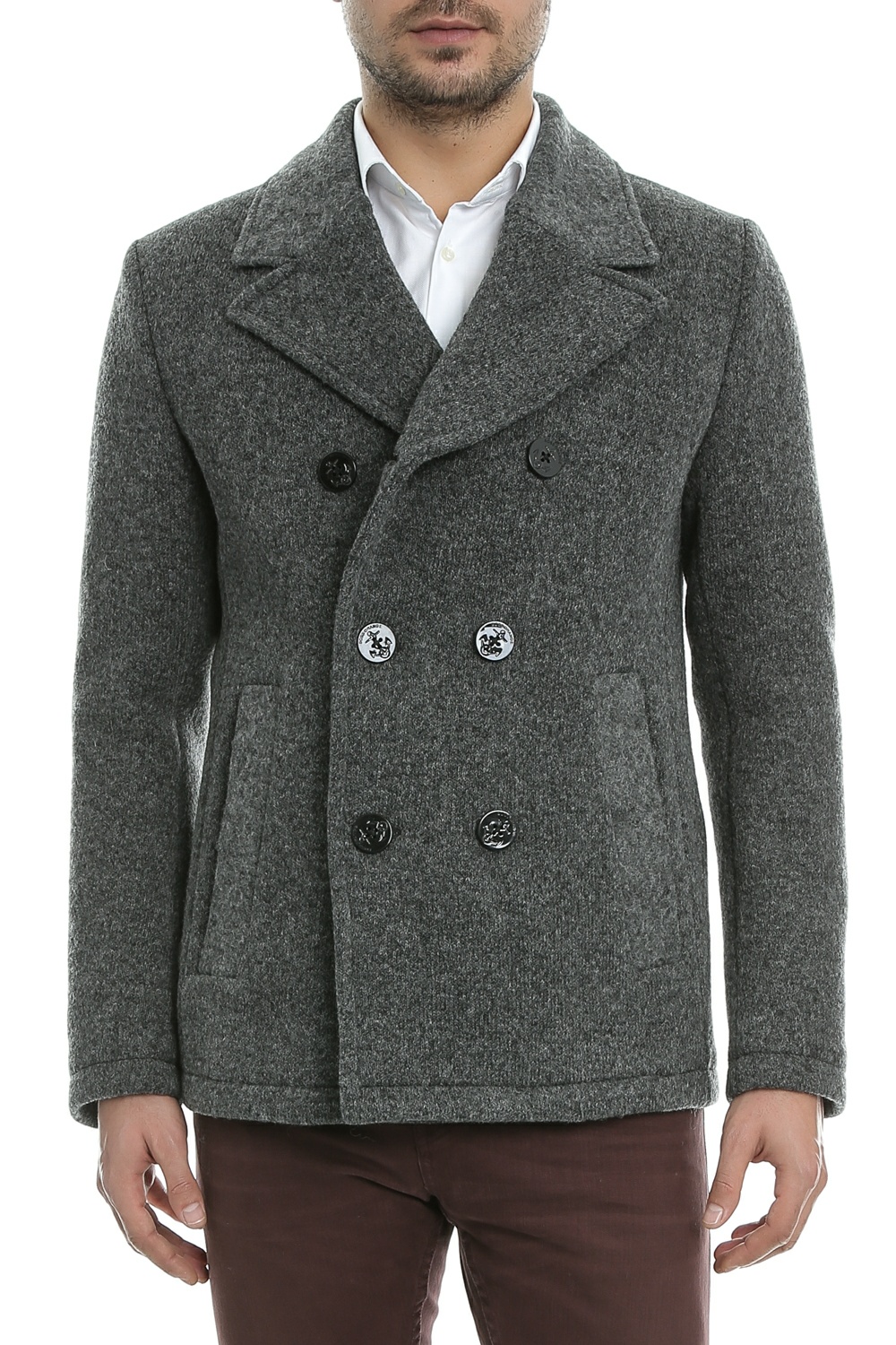 Ανδρικά/Ρούχα/Πανωφόρια/Παλτό BOSS - Ανδρικό παλτό BOSS Bennox γκρι
