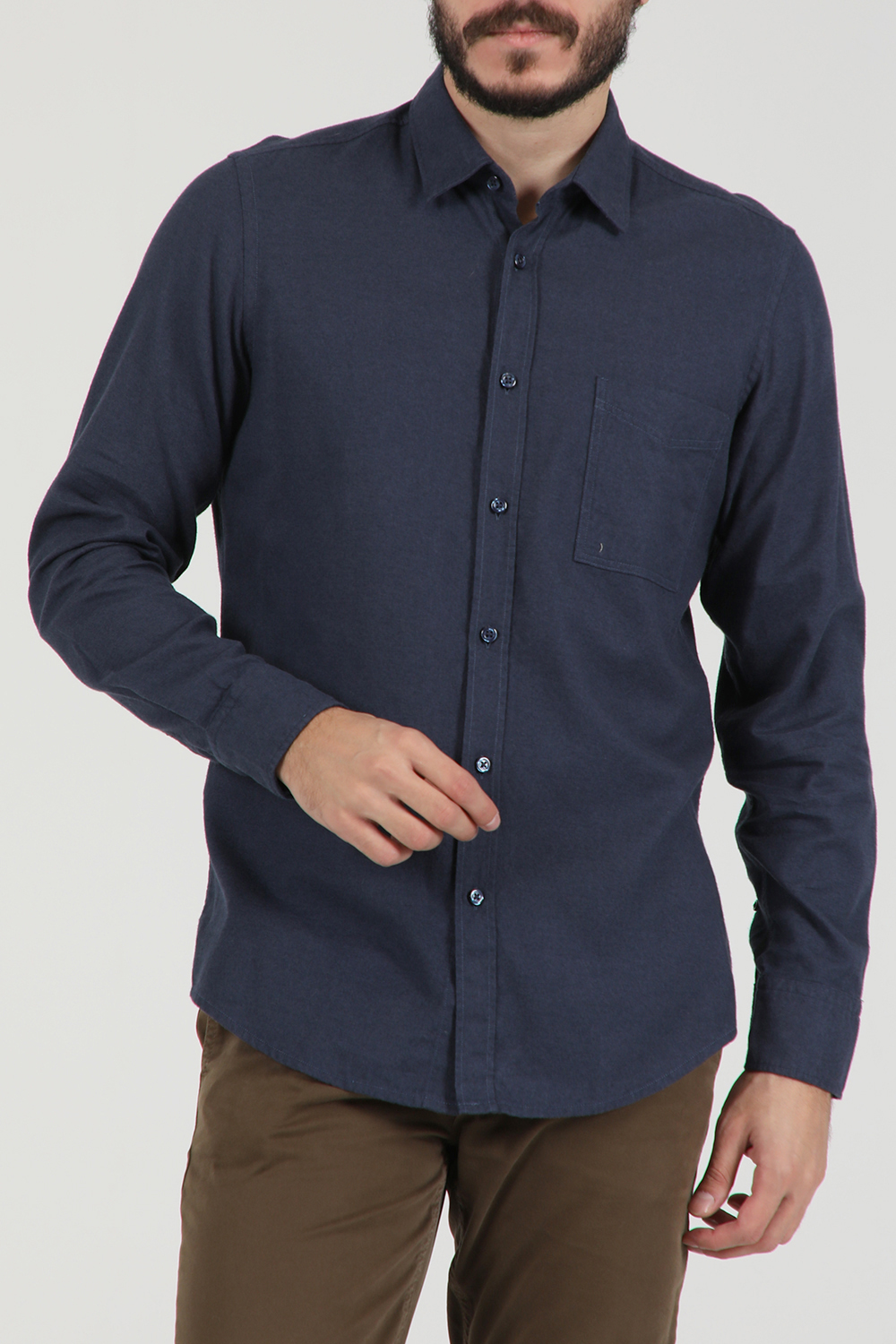 Ανδρικά/Ρούχα/Πουκάμισα/Μακρυμάνικα BOSS - Ανδρικό βαμβακερό πουκάμισο BOSS Relegant μπλε