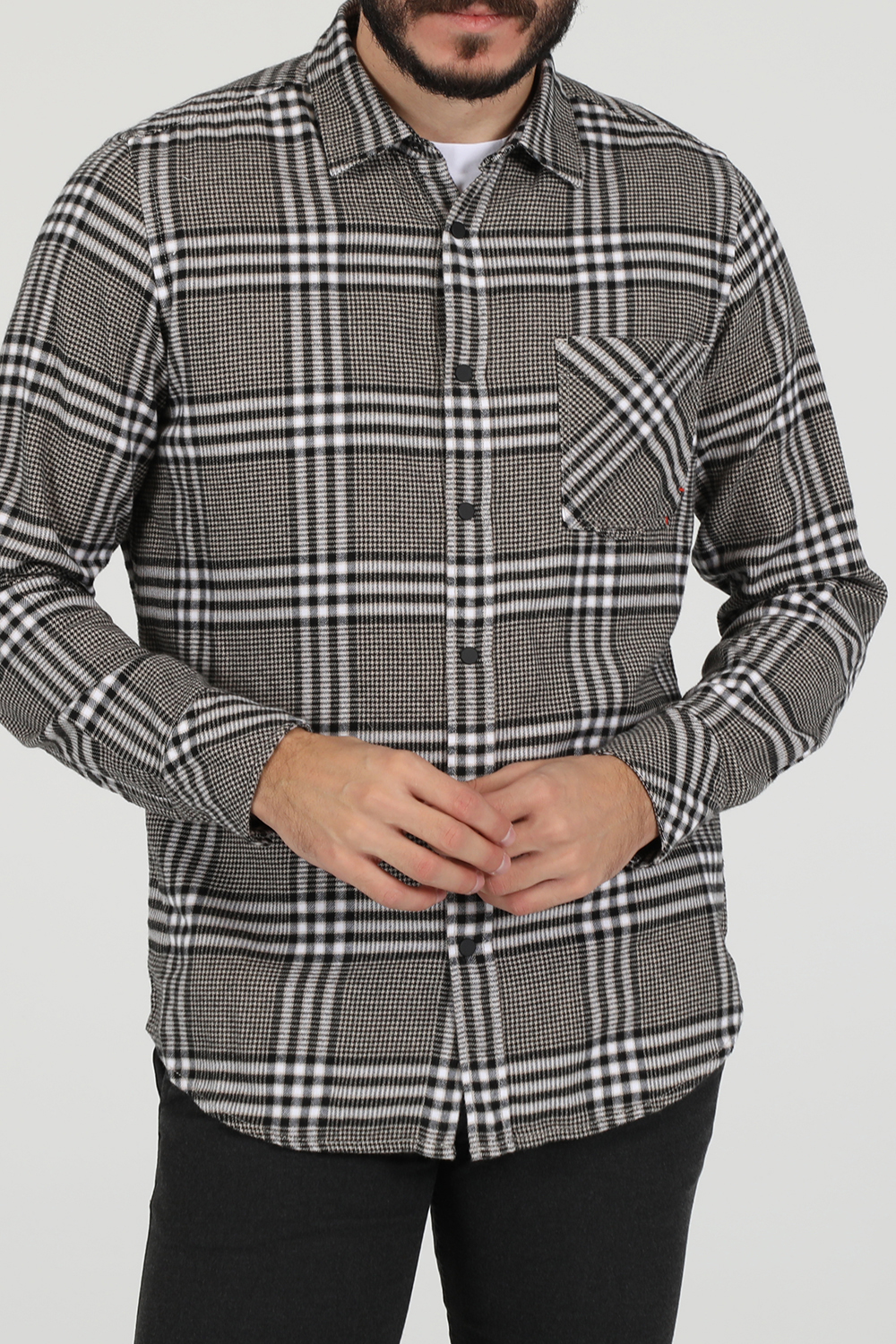 Ανδρικά/Ρούχα/Πουκάμισα/Μακρυμάνικα BOSS - Ανδρικό βαμβακερό πουκάμισο BOSS Riou μπεζ