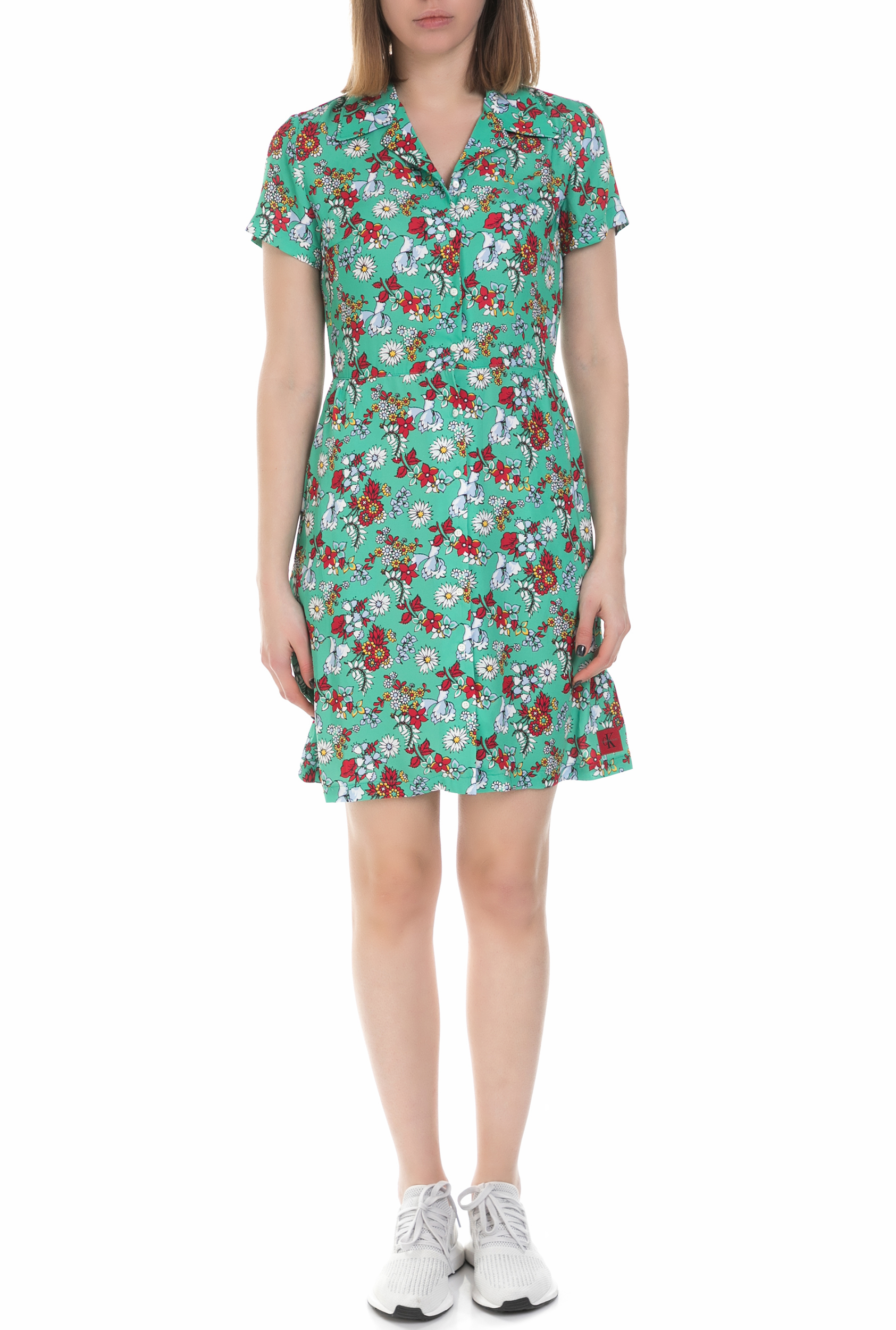 CALVIN KLEIN JEANS – Γυναικείο mini φόρεμα Calvin Klein Jeans πράσινο 1613049.0-0161