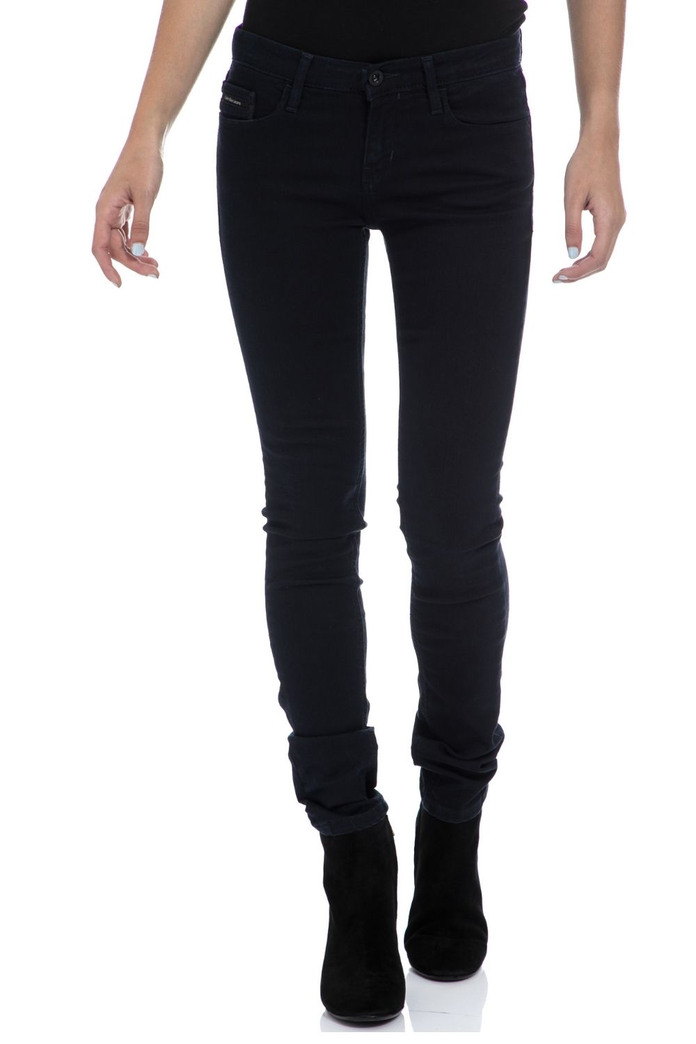 Γυναικεία/Ρούχα/Τζίν/Skinny CALVIN KLEIN JEANS - Γυναικείο παντελόνι CALVIN KLEIN JEANS μαύρο