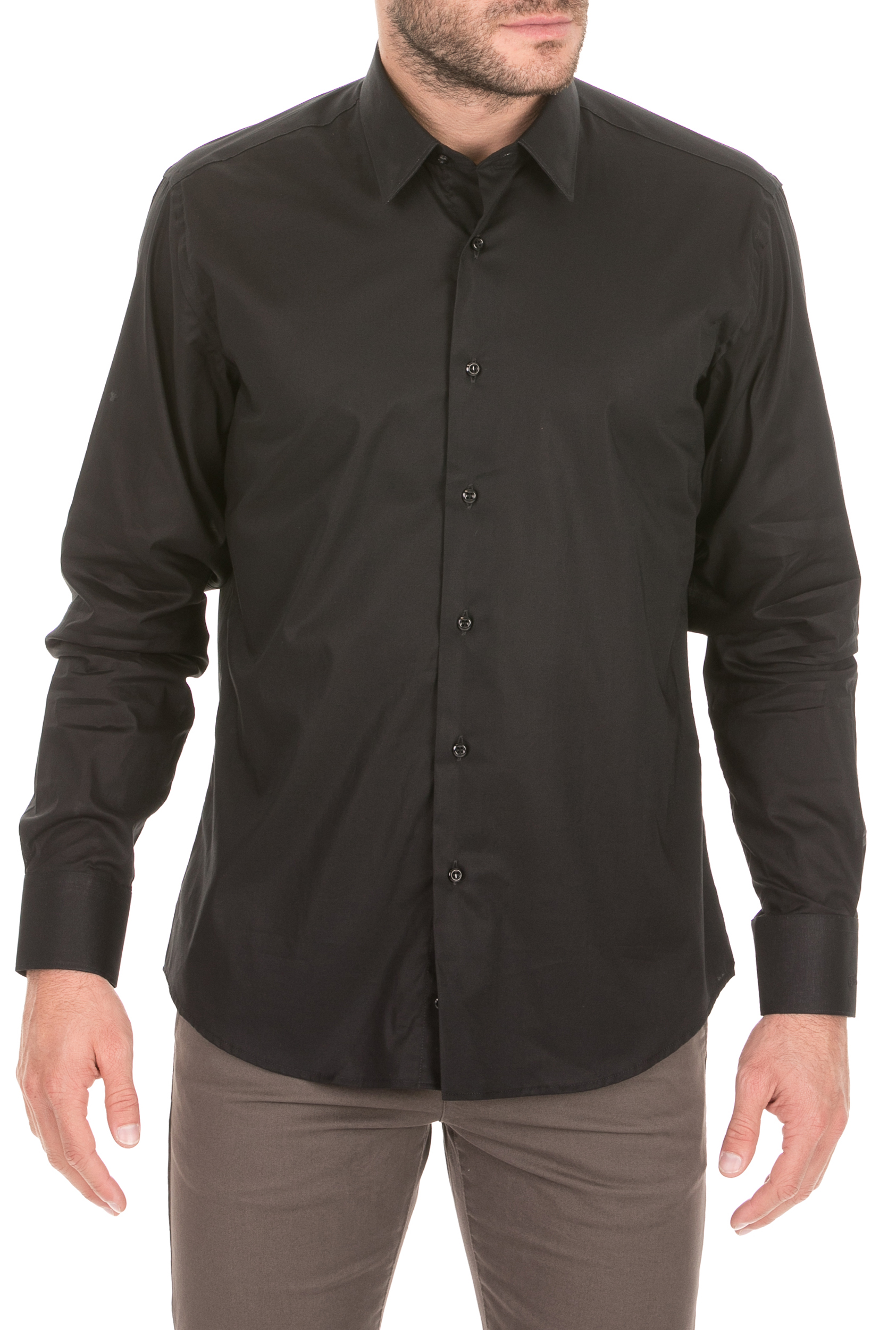 JUST CAVALLI - Ανδρικό πουκάμισο JUST CAVALLI μαύρο Ανδρικά/Ρούχα/Πουκάμισα/Μακρυμάνικα