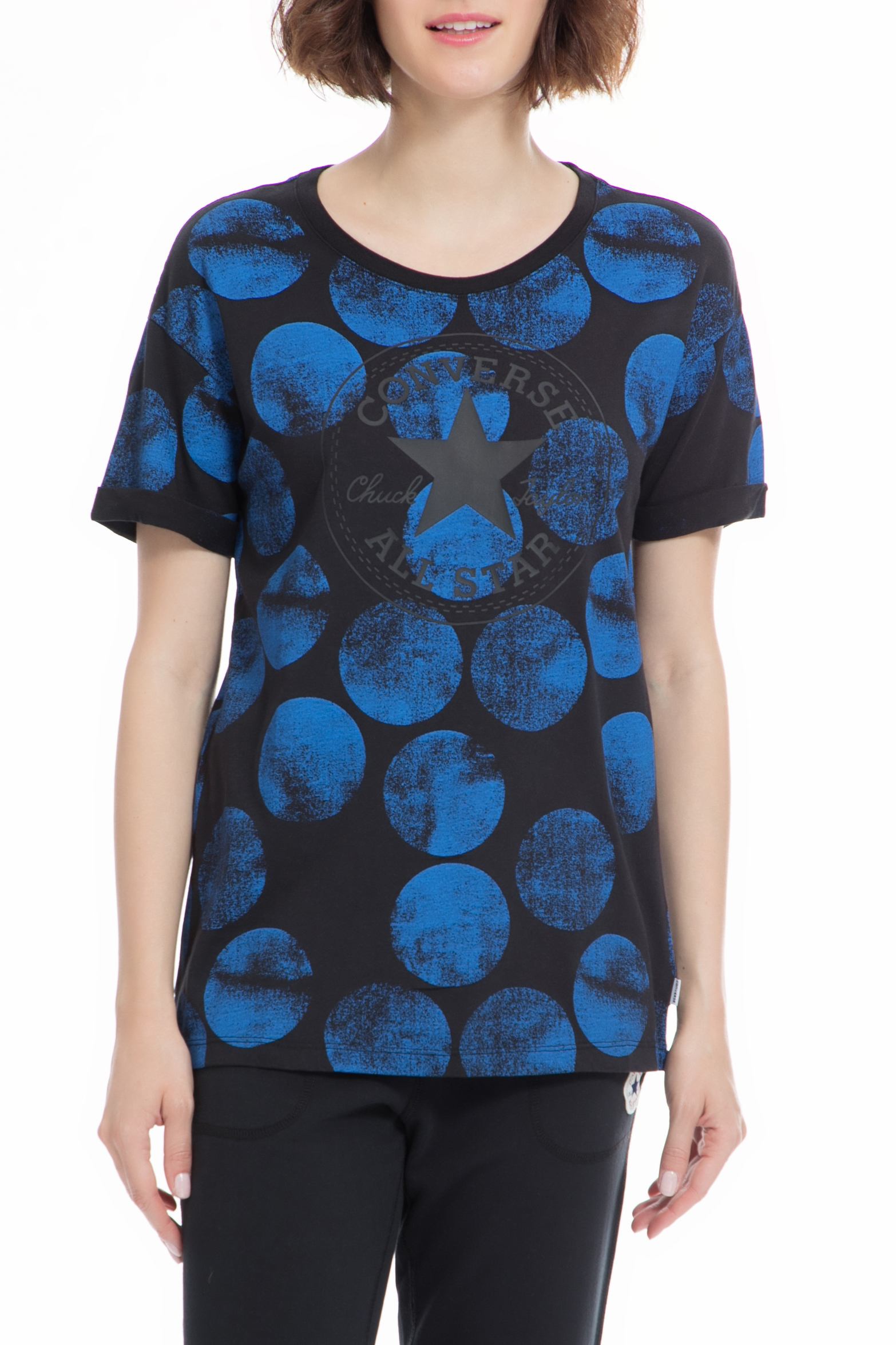 CONVERSE – Γυναικείο t-shirt CONVERSE μπλε μαύρο 1509222.0-0073
