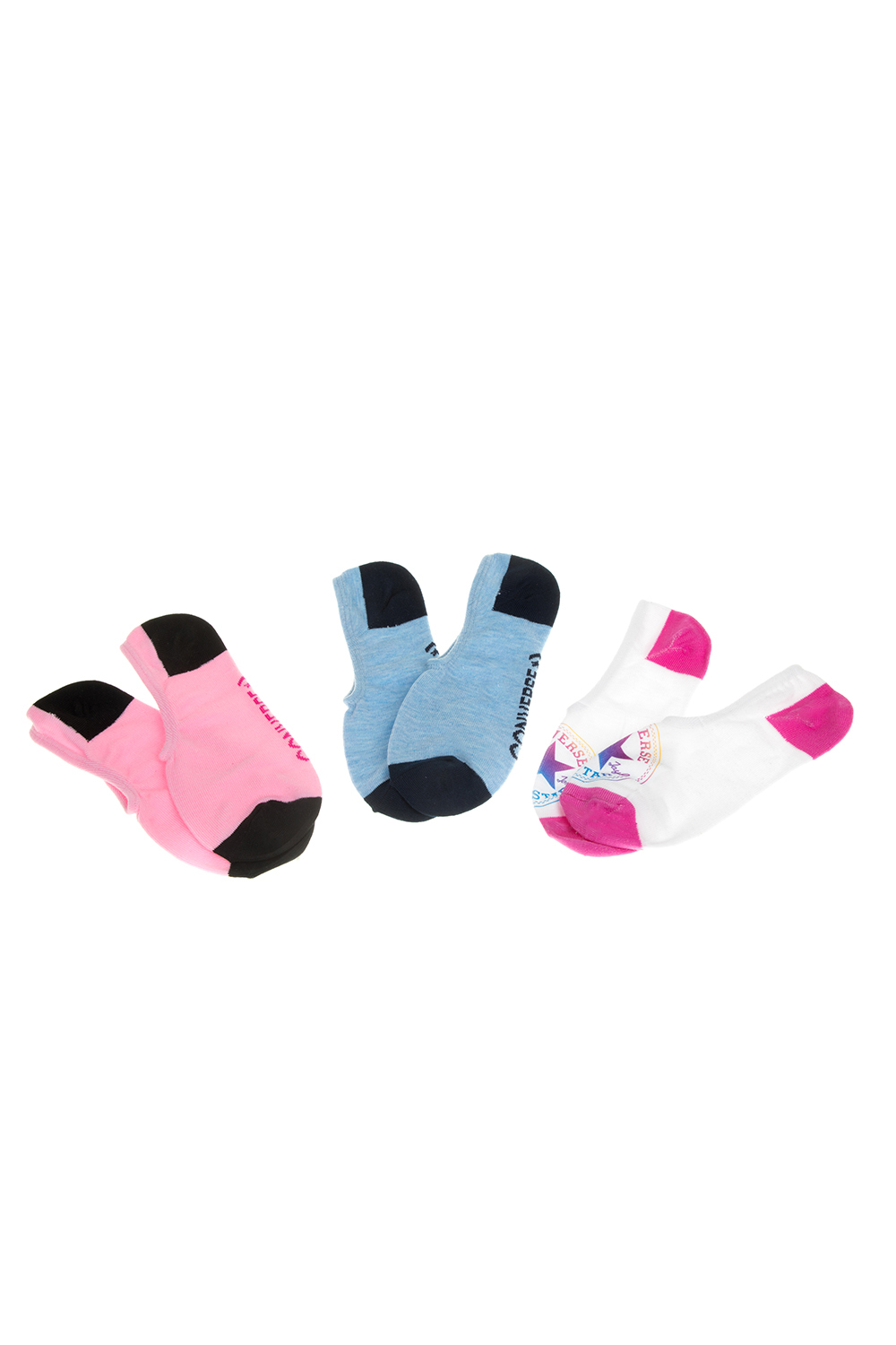 CONVERSE - Σετ γυναικείες κάλτσες Converse λευκές-ροζ-γαλάζιες