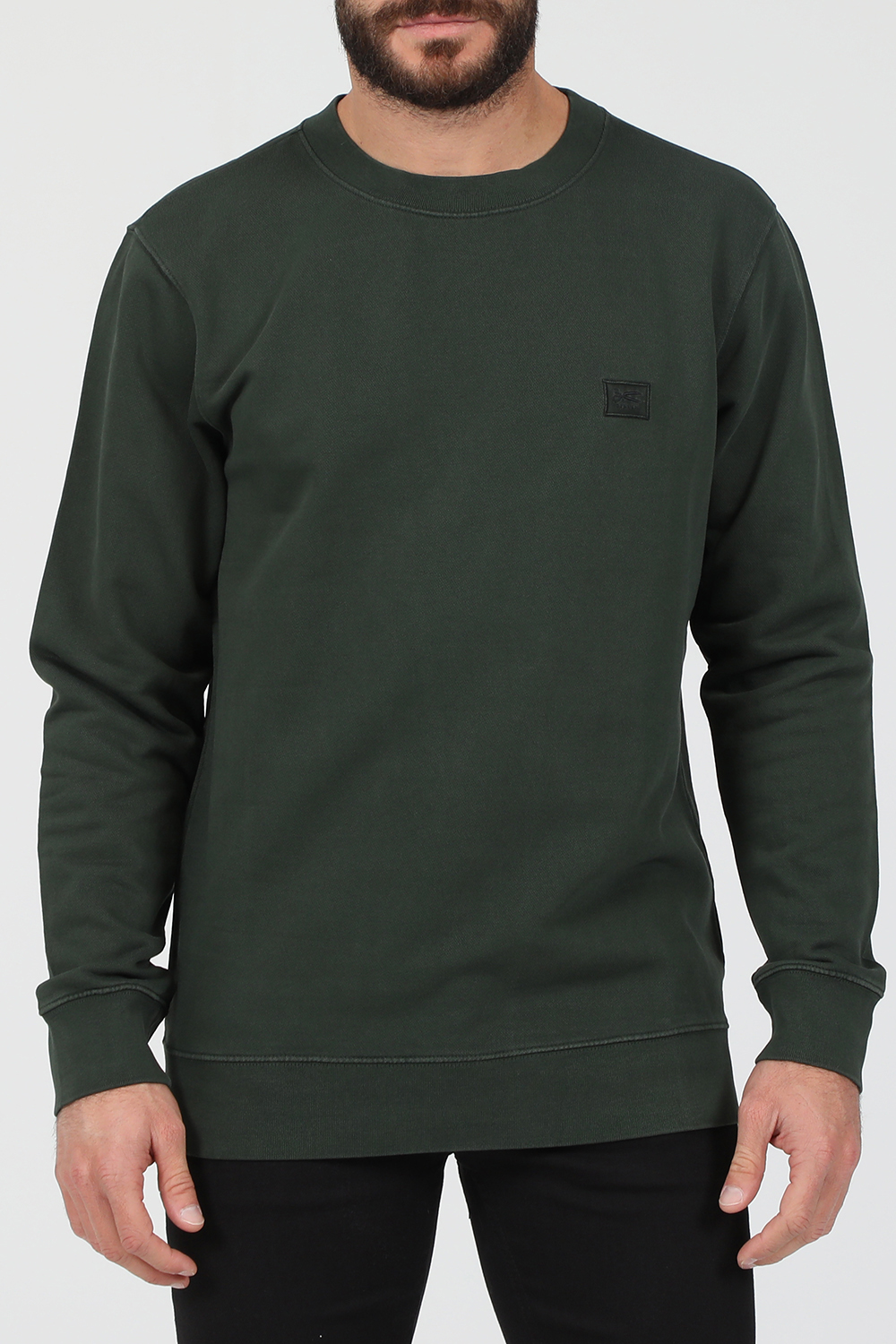 Ανδρικά/Ρούχα/Φούτερ/Μπλούζες DENHAM - Ανδρική φούτερ μπλούζα DENHAM APPLIQ πράσινη