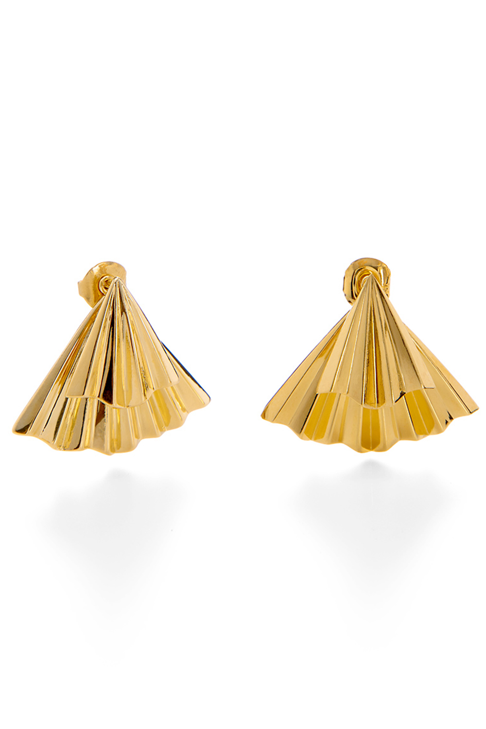 FOLLI FOLLIE – Γυναικεία καρφωτά σκουλαρίκια από ορείχαλκο FOLLI FOLLIE PLEATS BLISS χρυσά 1E20D005Y