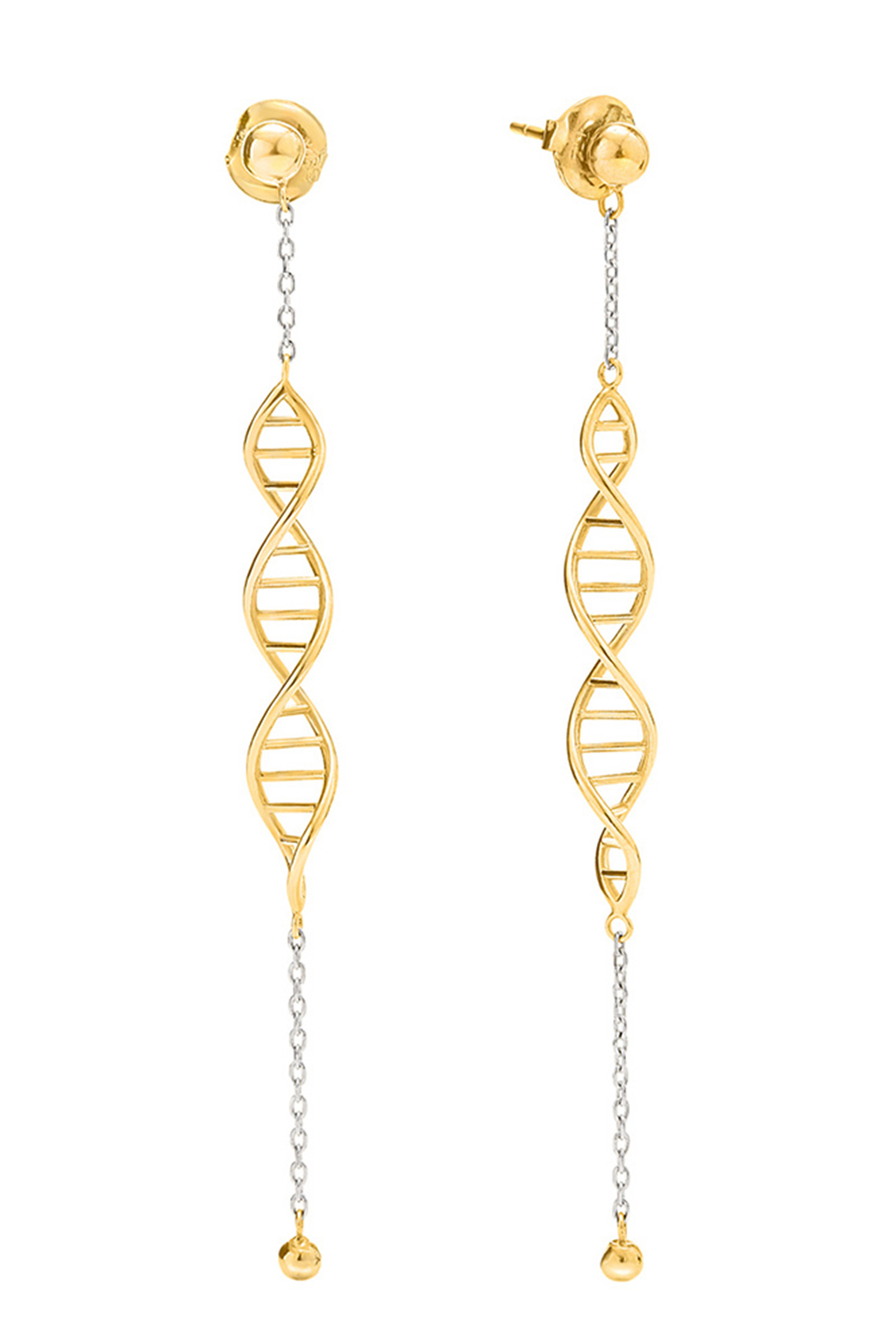Γυναικεία/Αξεσουάρ/Κοσμήματα/Σκουλαρίκια FOLLI FOLLIE - Γυναικεία ασημένια μακριά σκουλαρίκια FOLLI FOLLIE STYLE DNA χρυσά