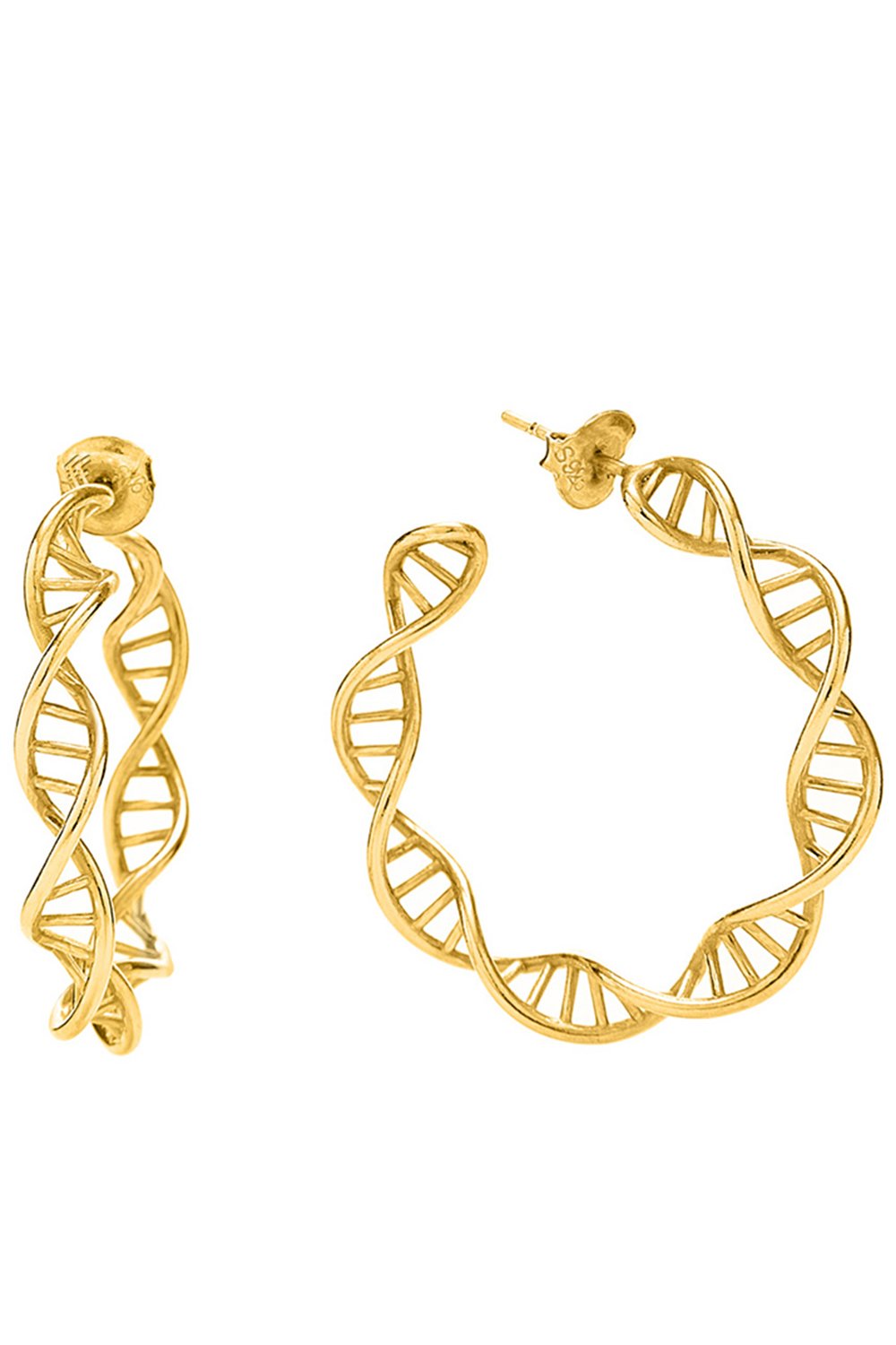 FOLLI FOLLIE – Γυναικεία ασημένια σκουλαρίκια FOLLI FOLLIE STYLE DNA χρυσά 1E20S002Y