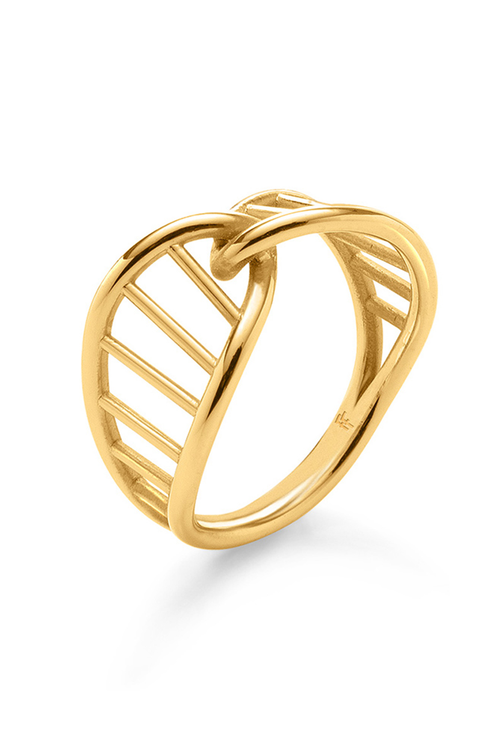FOLLI FOLLIE – Γυναικείo ασημένιο δαχτυλίδι FOLLI FOLLIE STYLE DNA χρυσό 1R20S001Y