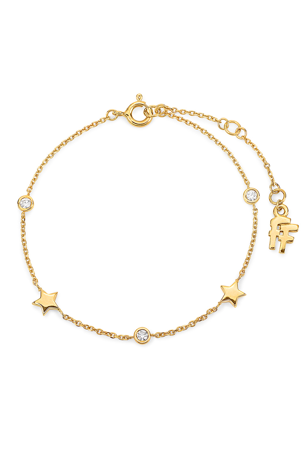 Γυναικεία/Αξεσουάρ/Κοσμήματα/Βραχιόλια FOLLI FOLLIE - Γυναικείο ασημένιο βραχιόλι FOLLI FOLLIE WISHING ON χρυσό