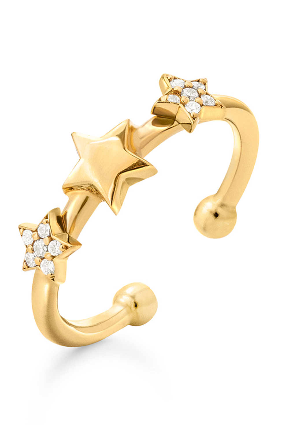 FOLLI FOLLIE – Γυναικείο ασημένιο δαχτυλίδι FOLLI FOLLIE WISHING ON χρυσό 3R19S138YC