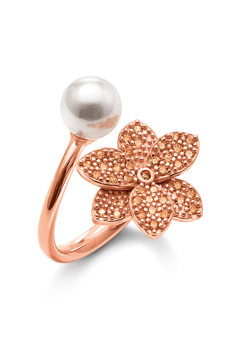 FOLLI FOLLIE – Γυναικείο ασημένιο δαχτυλίδι FOLLI FOLLIE BLOOMING GRACE ροζ χρυσό 3R19S150RSW