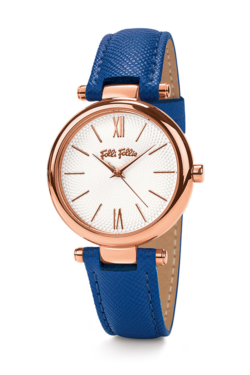 FOLLI FOLLIE – Γυναικείο ρολόι με δερμάτινο λουράκι FOLLI FOLLIE CYCLOS μπλε WF16R029SPS-DB