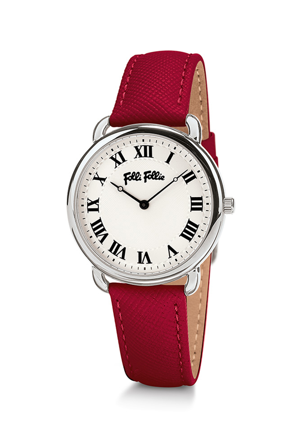 Γυναικεία/Αξεσουάρ/Ρολόγια/Δερμάτινα FOLLI FOLLIE - Γυναικείο ρολόι με δερμάτινο λουράκι FOLLI FOLLIE PERFECT MATCH κόκκινο