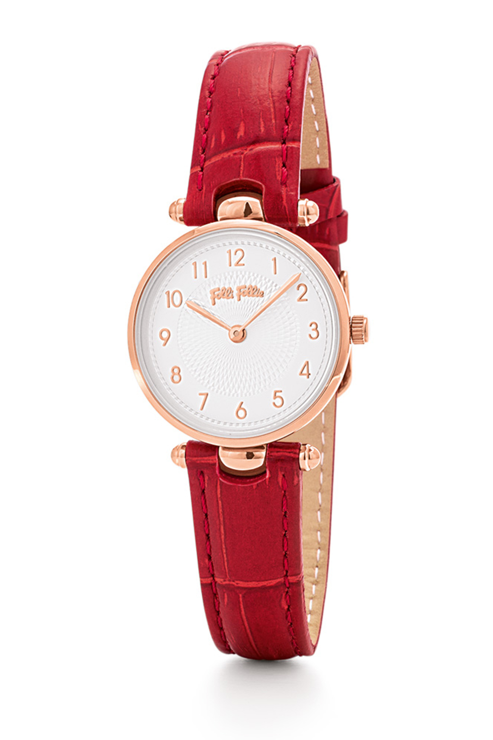 FOLLI FOLLIE – Γυναικείο ρολόι με δερμάτινο λουράκι FOLLI FOLLIE LADY CLUB κόκκινο WF17R014SSS-DR