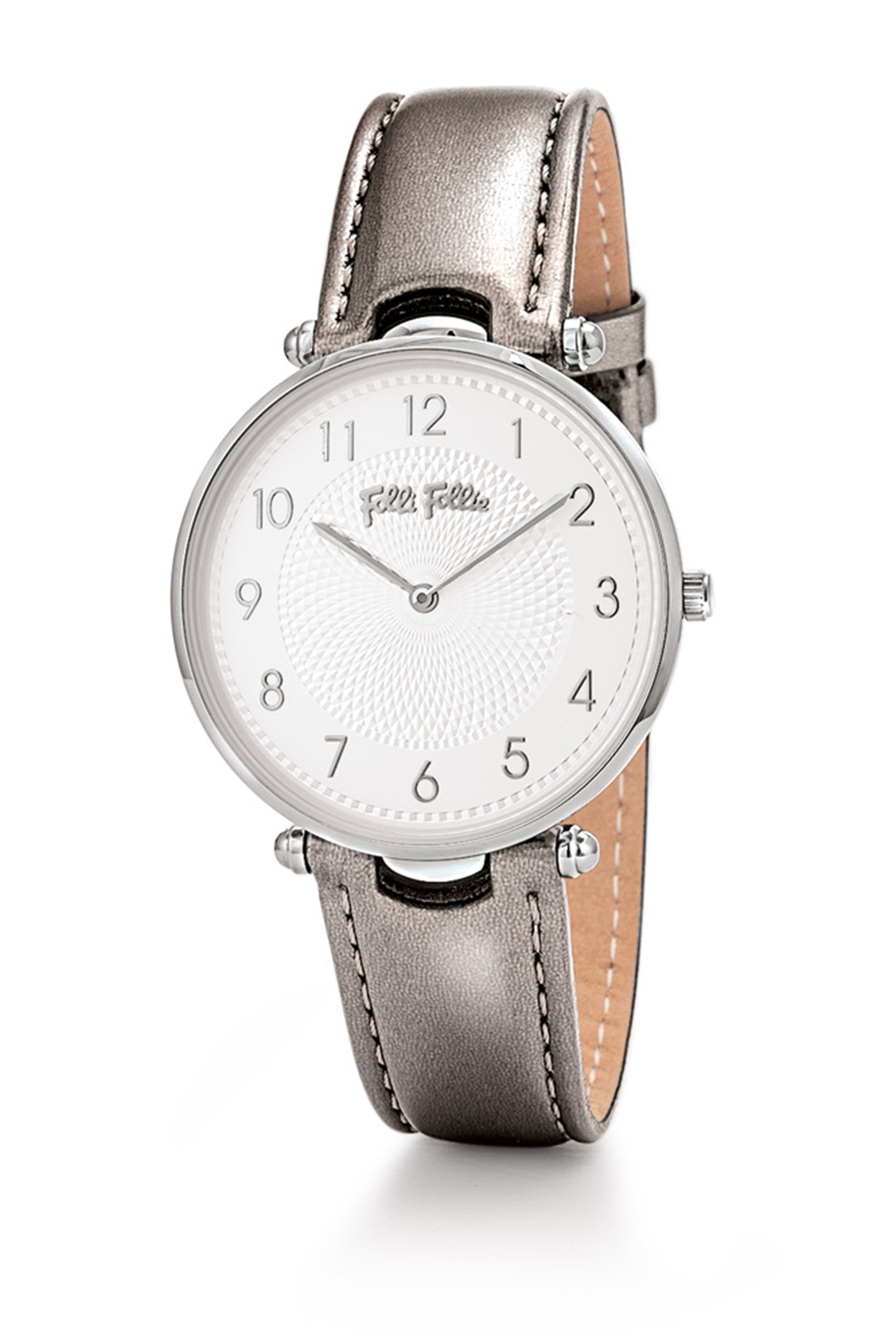 FOLLI FOLLIE – Γυναικείο ρολόι με δερμάτινο λουράκι FOLLI FOLLIE LADY CLUB ασημί WF17T015SSS-SI