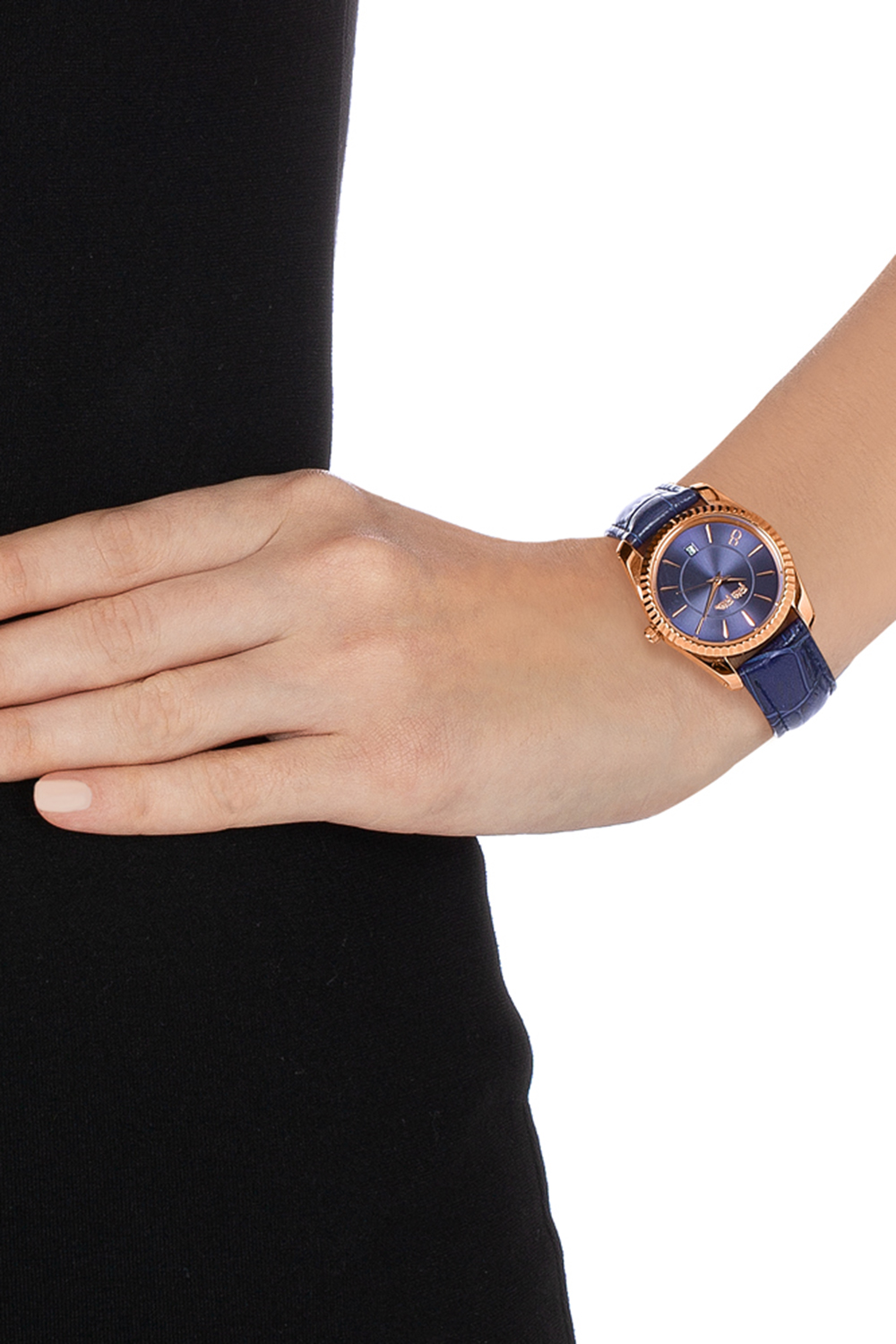 Γυναικεία/Αξεσουάρ/Ρολόγια/Δερμάτινα FOLLI FOLLIE - Γυναικείο ρολόι με δερμάτινο λουράκι FOLLI FOLLIE CHRONOS TALES μπλε