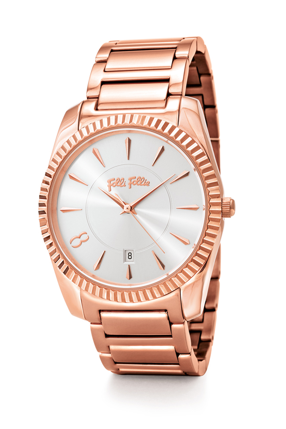 FOLLI FOLLIE – Γυναικείο ρολόι με μορασελέ FOLLI FOLLIE CHRONOS TALES ροζ χρυσό WF18R043BDZ-XX