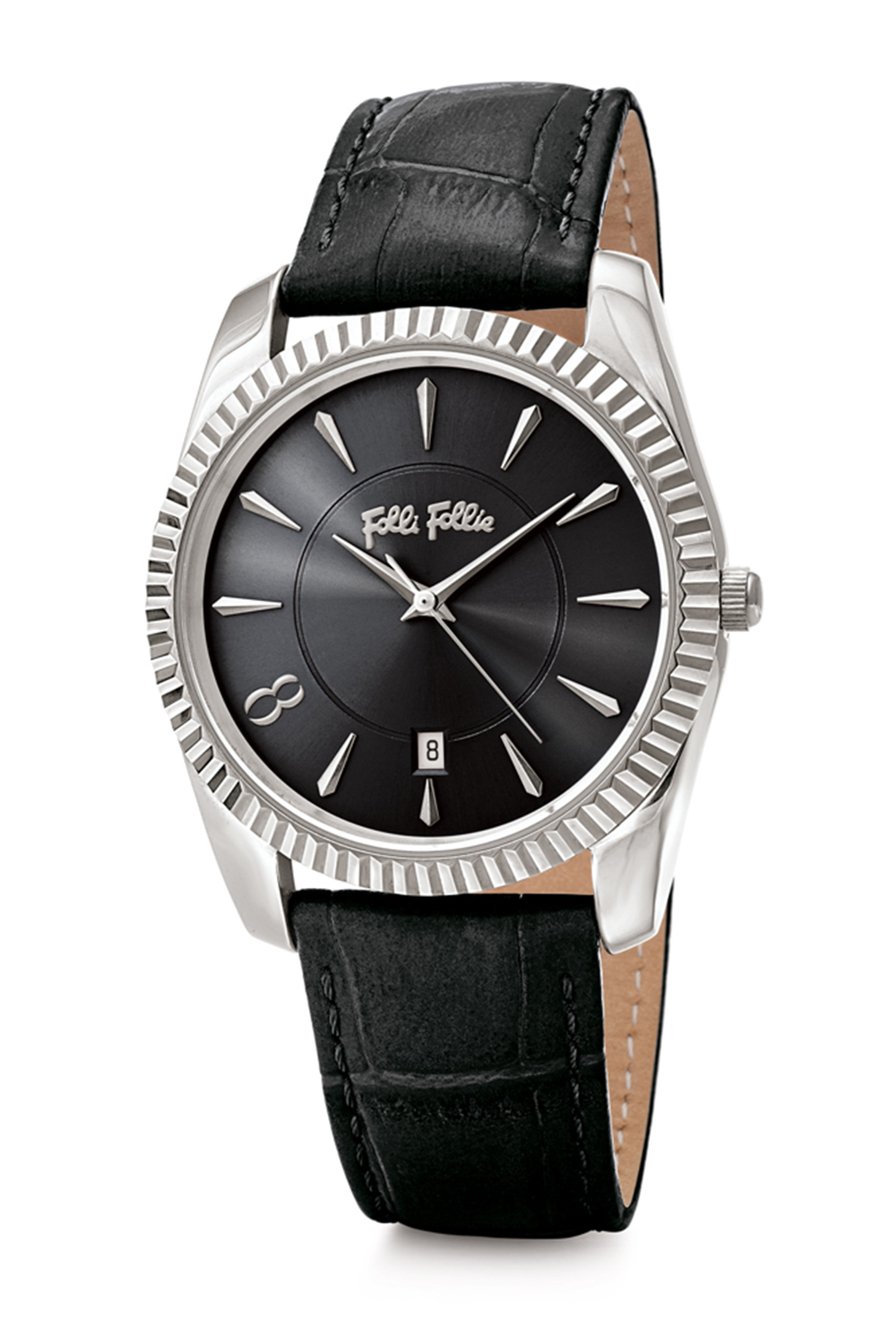 FOLLI FOLLIE – Γυναικείο ρολόι με δερμάτινο λουράκι FOLLI FOLLIE CHRONOS TALES μαύρο WF18T043SDK-BK