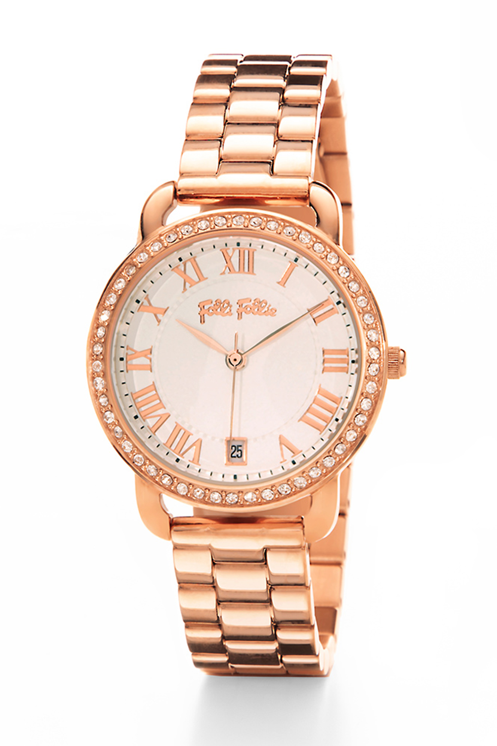 FOLLI FOLLIE – Γυναικείο ρολόι με μπρασελέ από ατσάλι FOLLI FOLLIE PERFECT MATCH ροζ χρυσό WF19B023BDW-XX