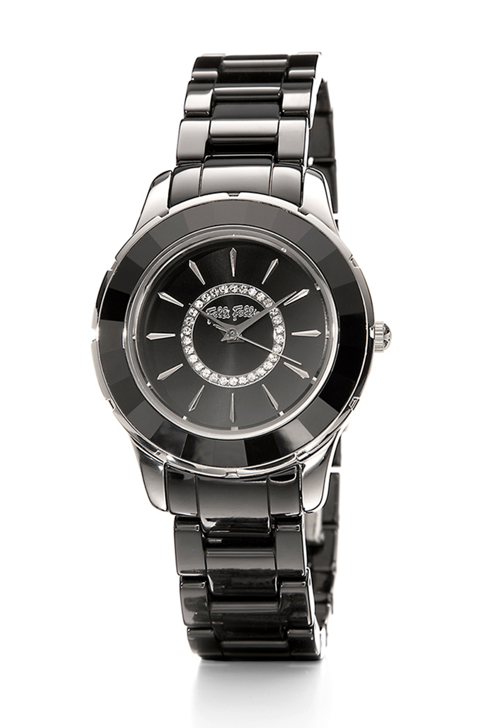 FOLLI FOLLIE – Γυναικείο ρολόι με κεραμικό μπρασελέ FOLLI FOLLIE BEAUTIME μαύρο WF19T022BSK-XX