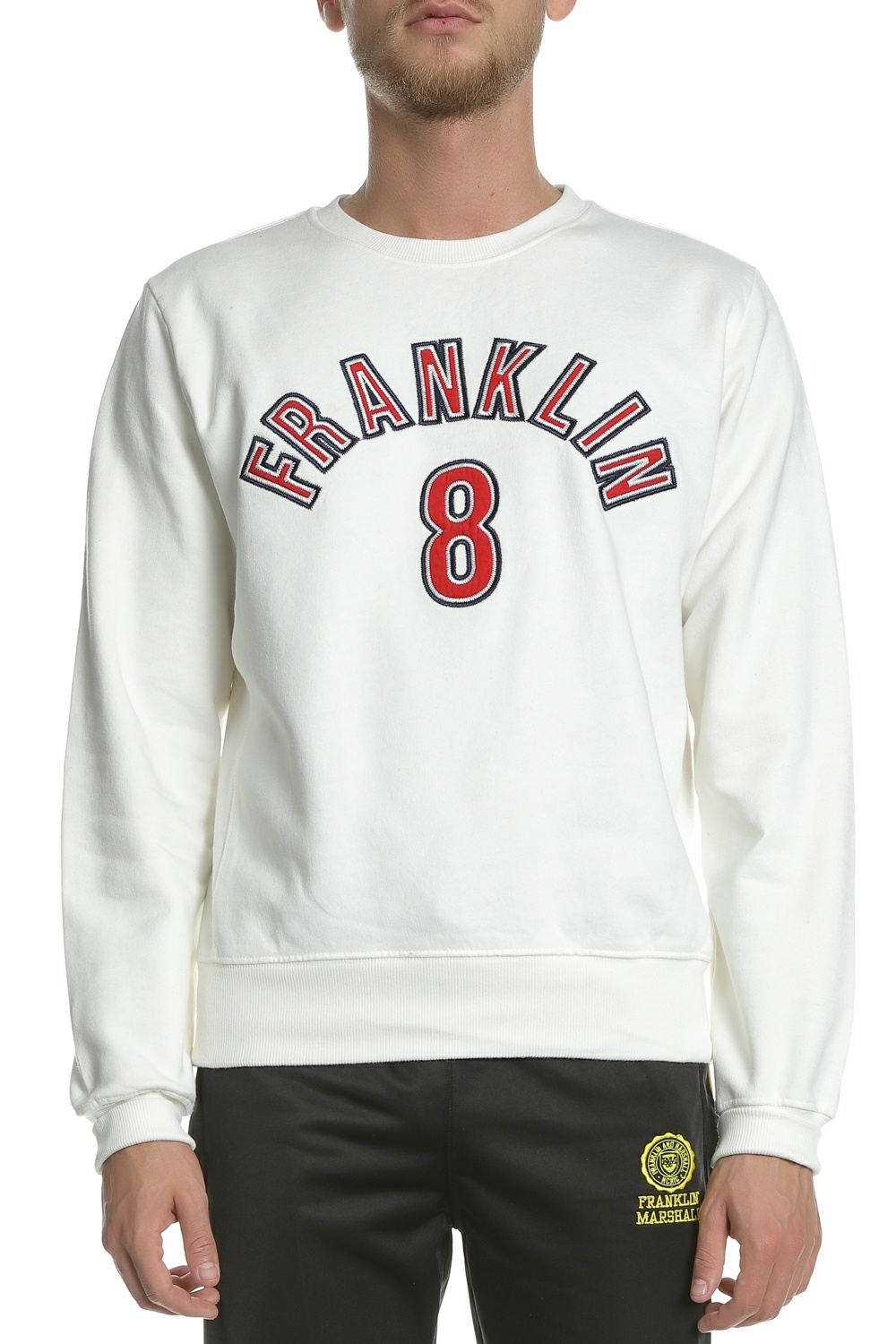 Ανδρικά/Ρούχα/Φούτερ/Μπλούζες FRANKLIN & MARSHALL - Ανδρική φούτερ μπλούζα FRANKLIN & MARSHALL λευκή
