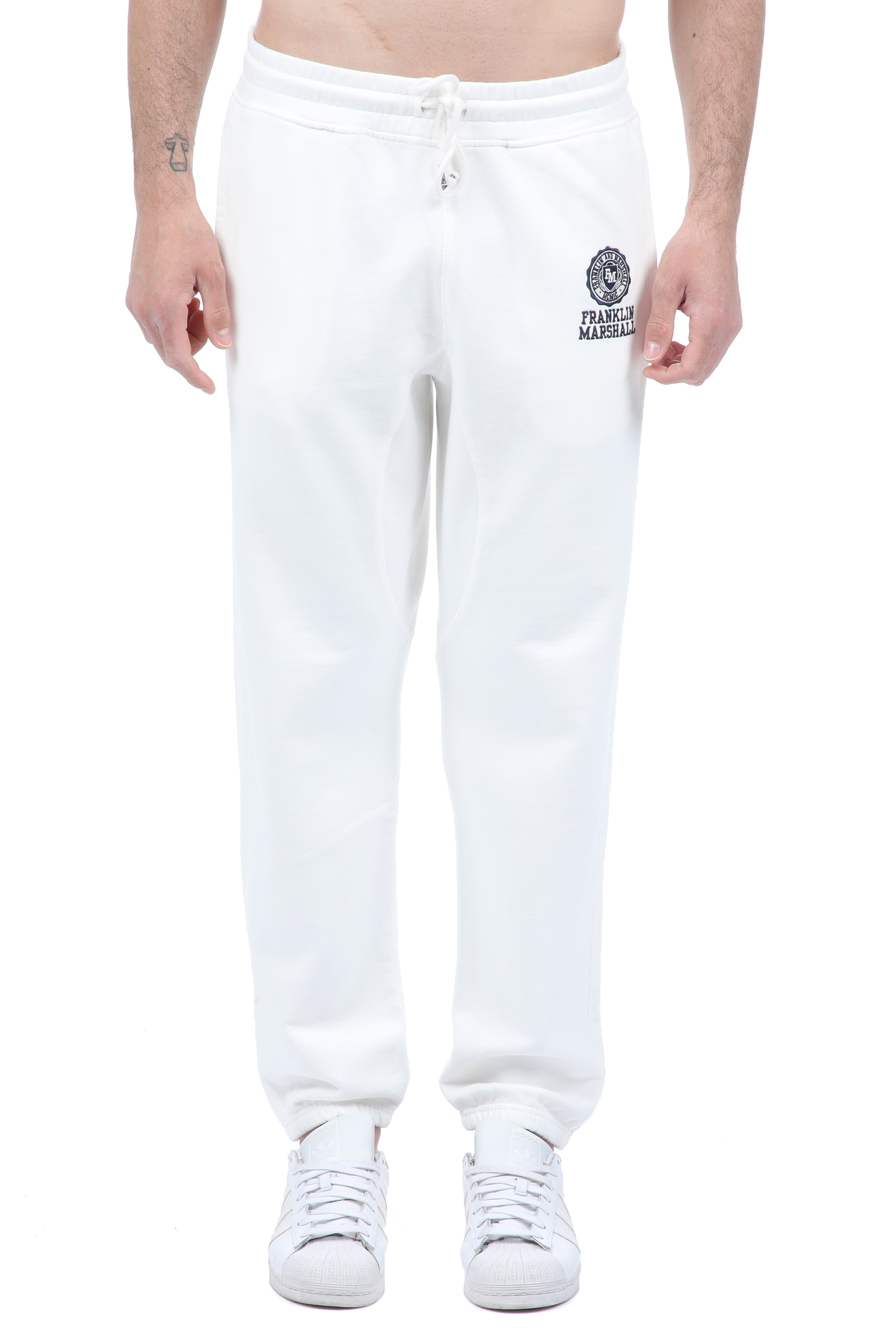 Ανδρικά/Ρούχα/Αθλητικά/Φόρμες FRANKLIN & MARSHALL - Ανδρικό παντελόνι φόρμας FRANKLIN & MARSHALL λευκό