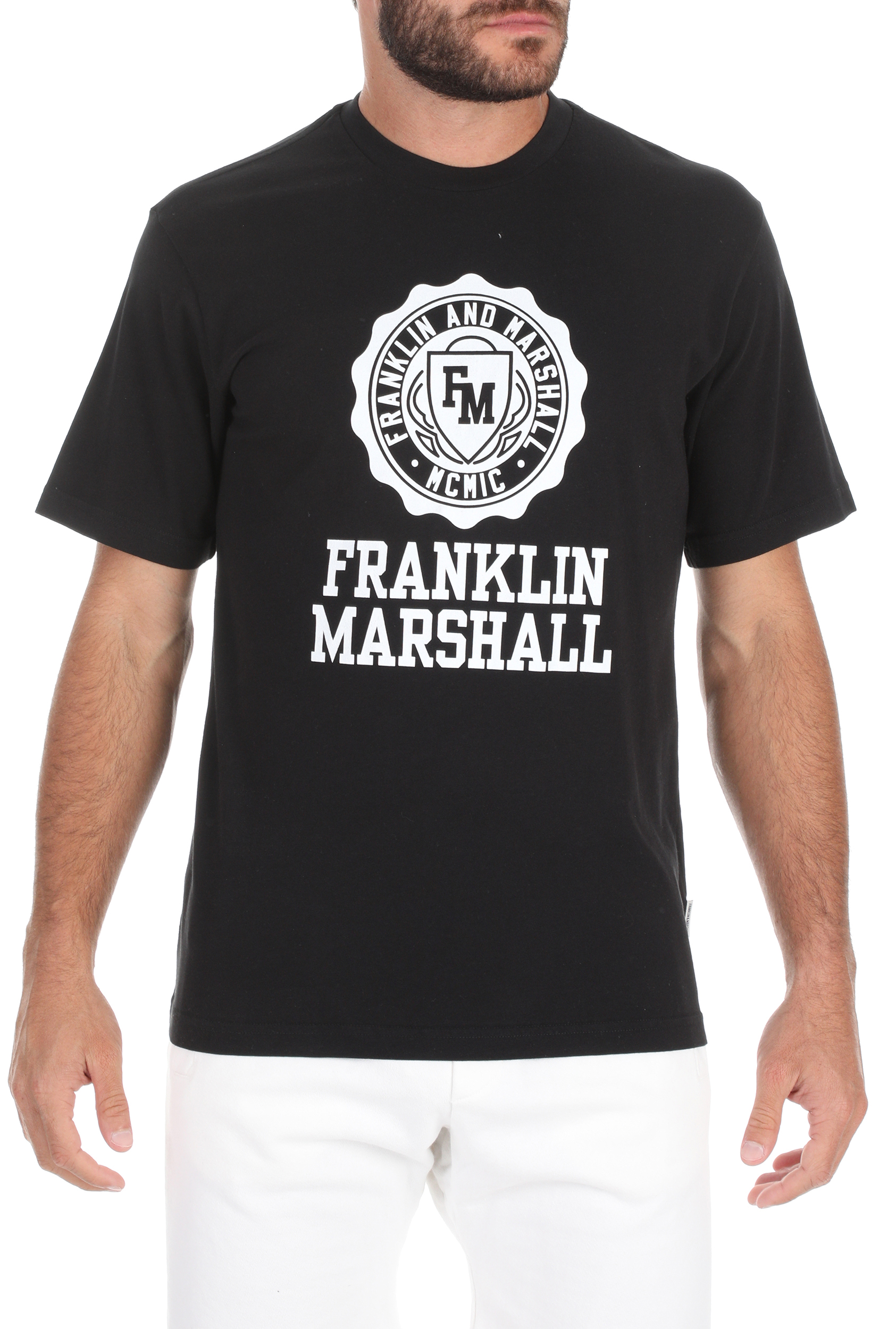 Ανδρικά/Ρούχα/Αθλητικά/T-shirt FRANKLIN & MARSHALL - Ανδρικό t-shirt FRANKLIN & MARSHALL μαύρο