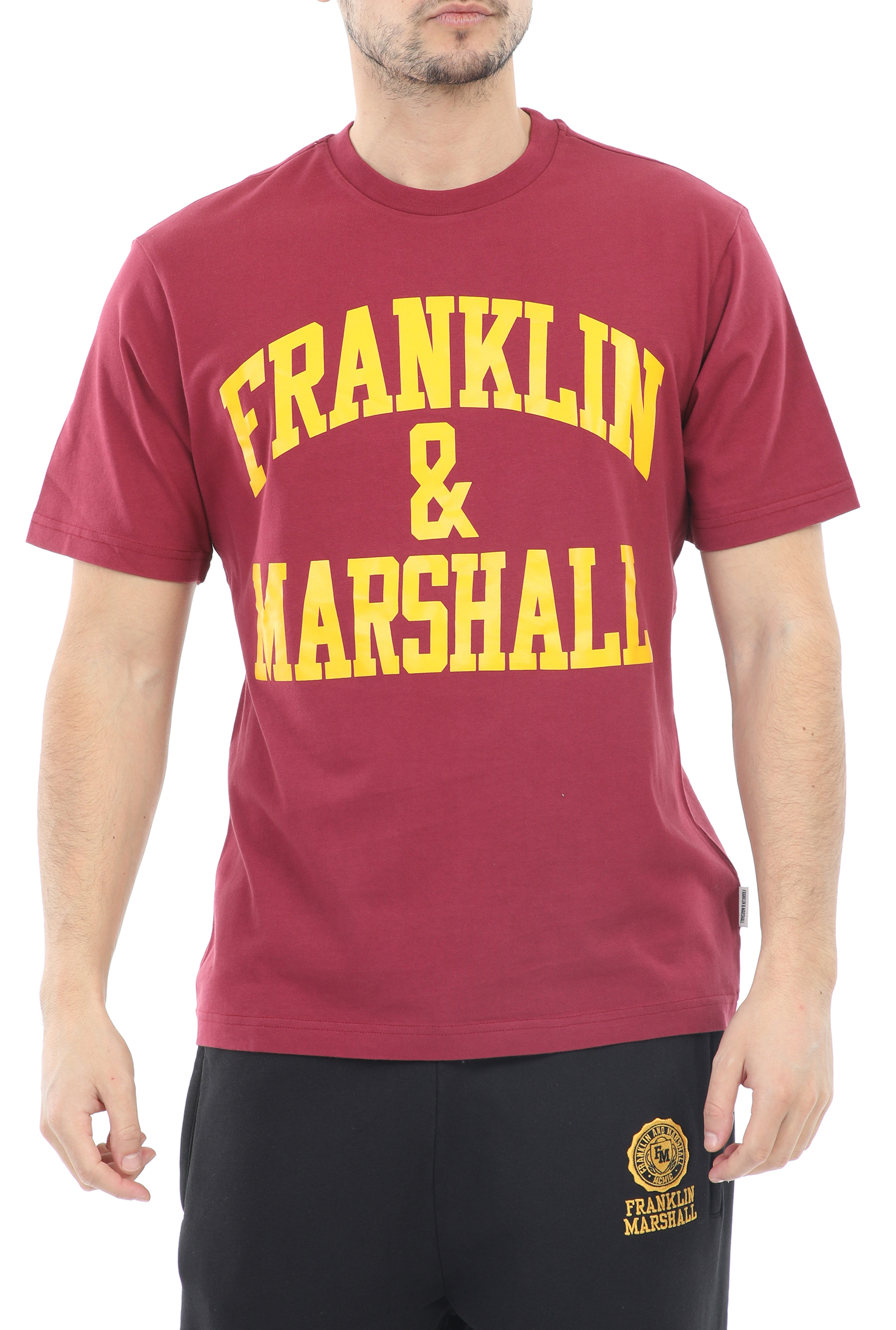 Ανδρικά/Ρούχα/Μπλούζες/Κοντομάνικες FRANKLIN & MARSHALL - Ανδρικό t-shirt FRANKLIN & MARSHALL 20/1 JERSEY κόκκινο