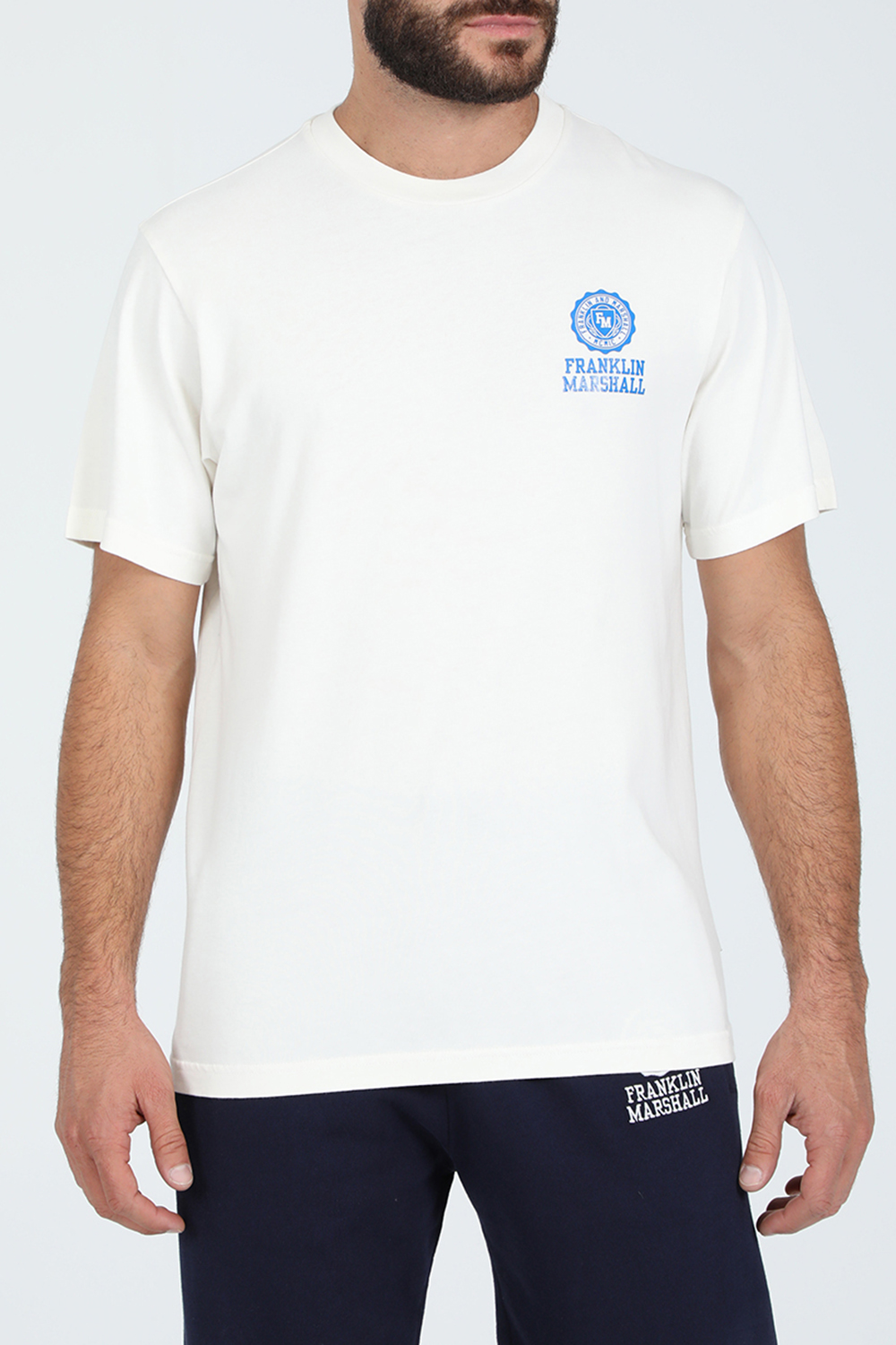 Ανδρικά/Ρούχα/Μπλούζες/Κοντομάνικες FRANKLIN & MARSHALL - Ανδρικό t-shirt FRANKLIN & MARSHALL λευκό