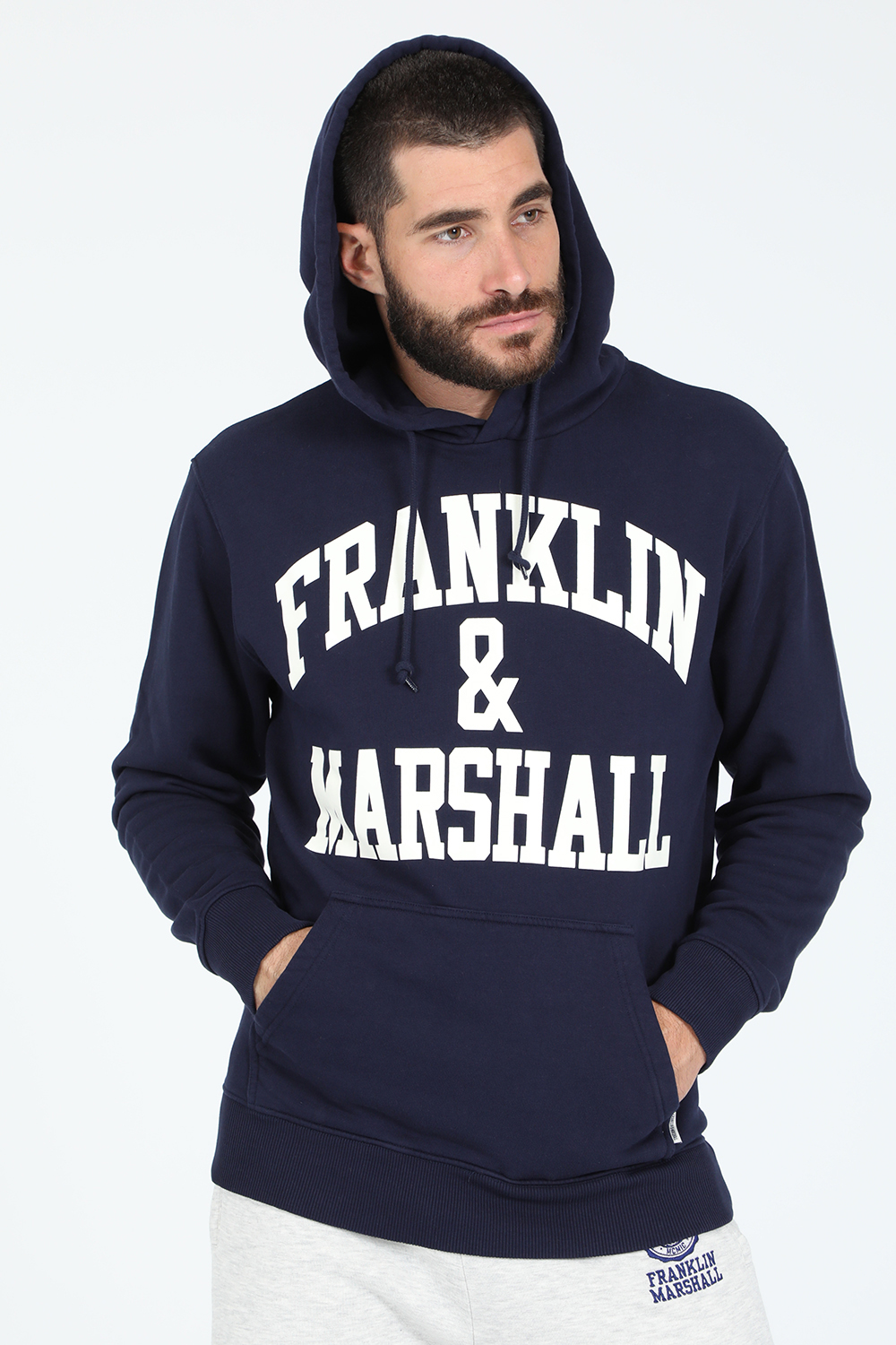 FRANKLIN & MARSHALL – Ανδρικη φουτερ μπλουζα FRANKLIN & MARSHALL μπλε