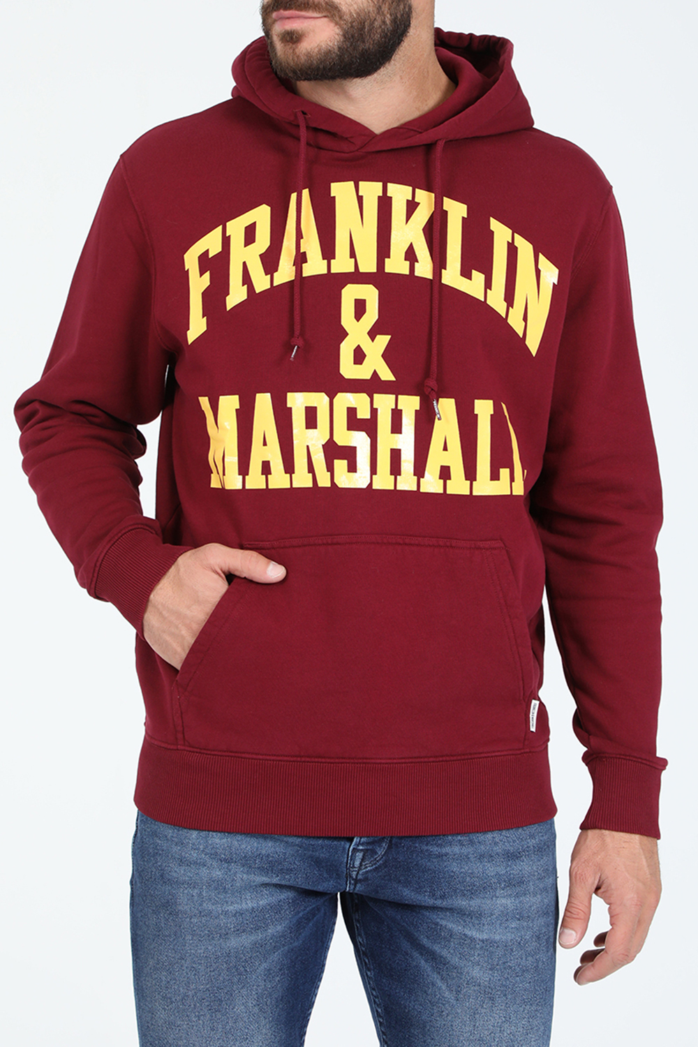 Ανδρικά/Ρούχα/Φούτερ/Μπλούζες FRANKLIN & MARSHALL - Ανδρική φούτερ μπλούζα FRANKLIN & MARSHALL μπορντό