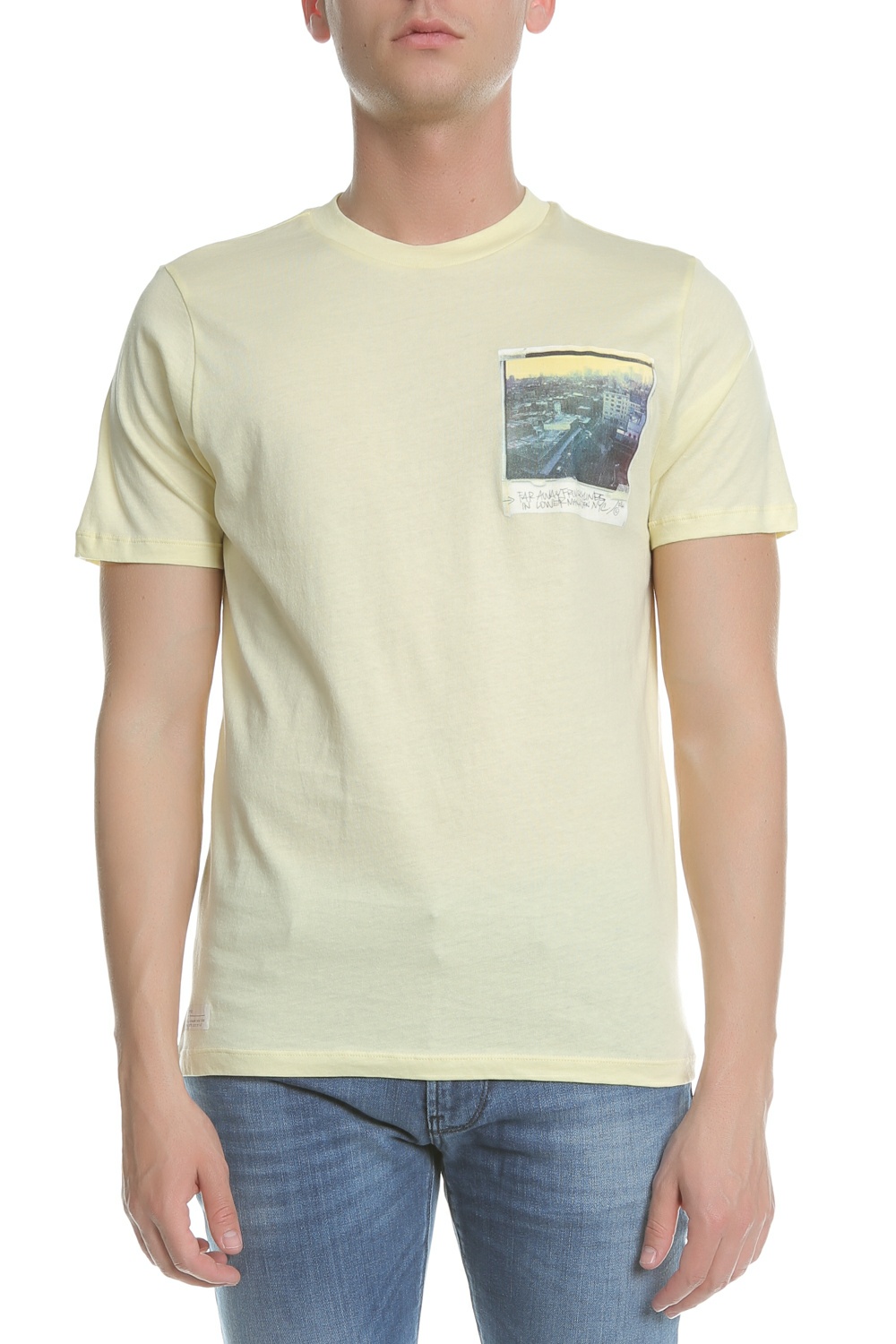 Ανδρικά/Ρούχα/Μπλούζες/Κοντομάνικες FRANKLIN & MARSHALL - Ανδρική κοντομάνικη μπλούζα FRANKLIN & MARSHALL κίτρινη