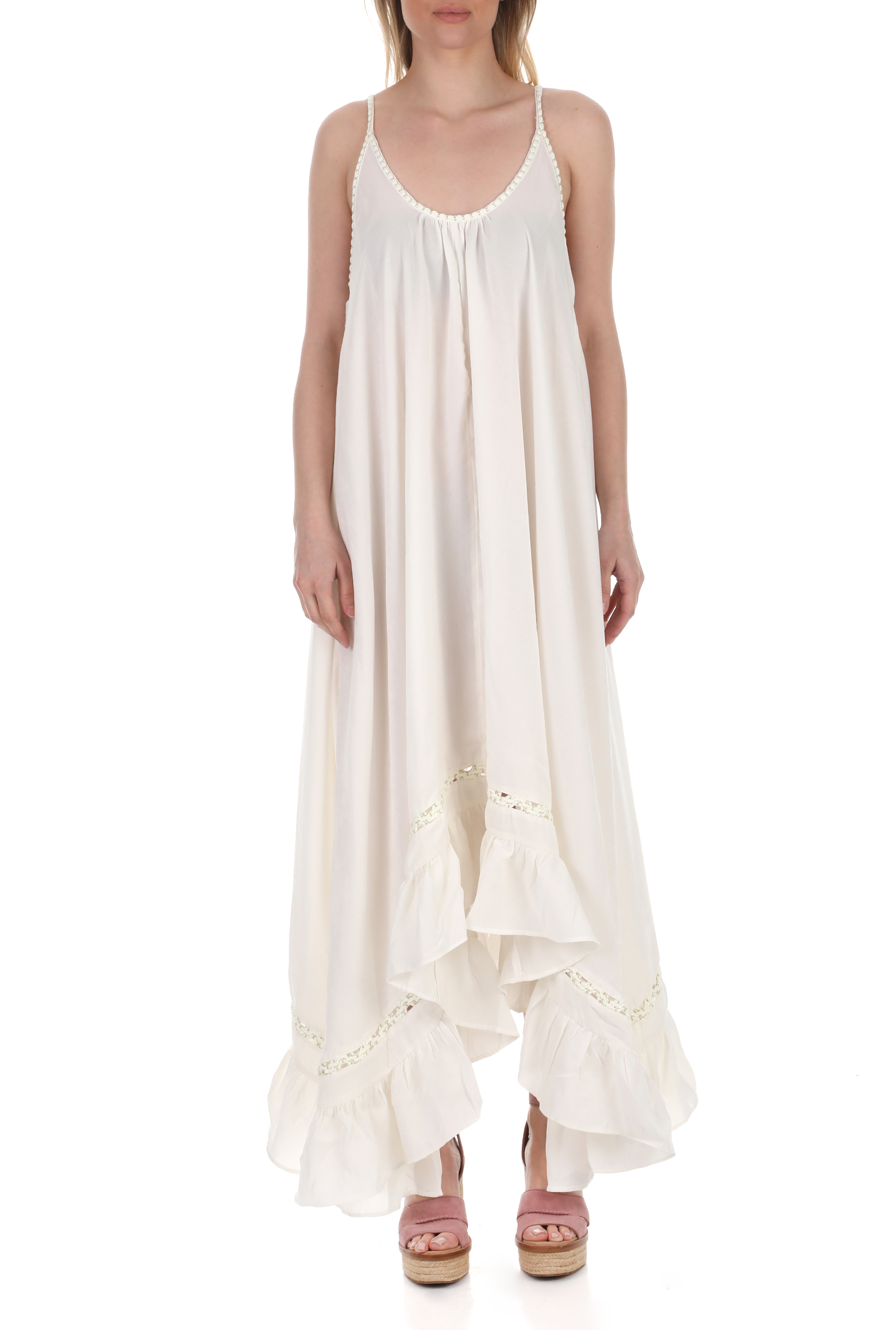 FREE PEOPLE COLLECTION – Γυναικειο maxi φορεμα FREE PEOPLE AMOR λευκο