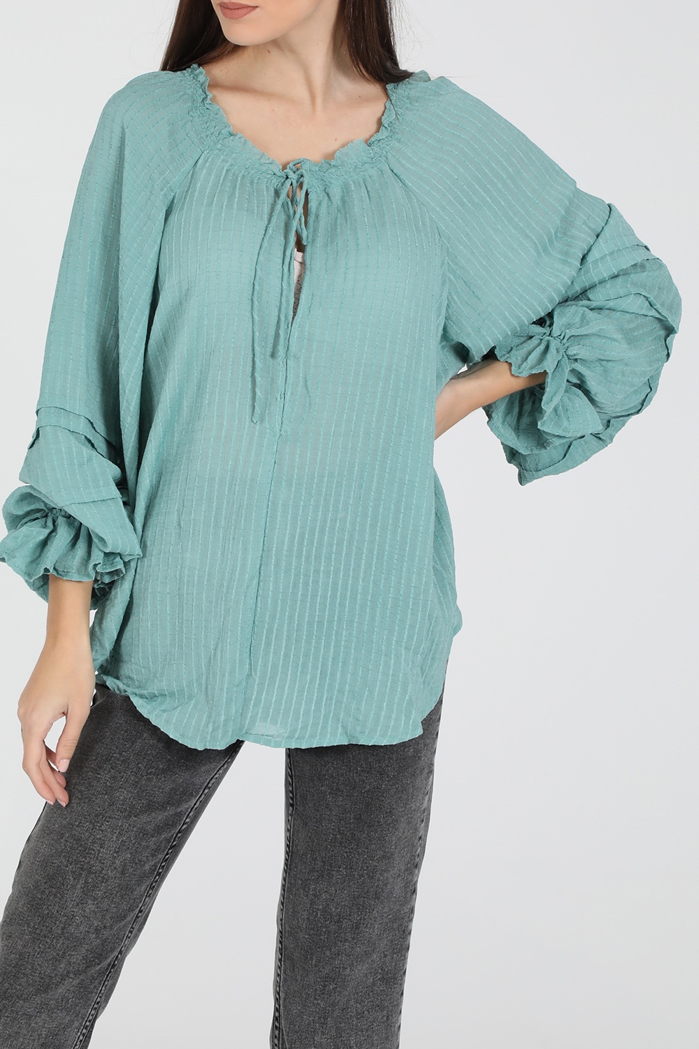 FREE PEOPLE COLLECTION – Γυναικεία μπλούζα FREE PEOPLE OUT OF TOP μπλε 1825862.0-1361