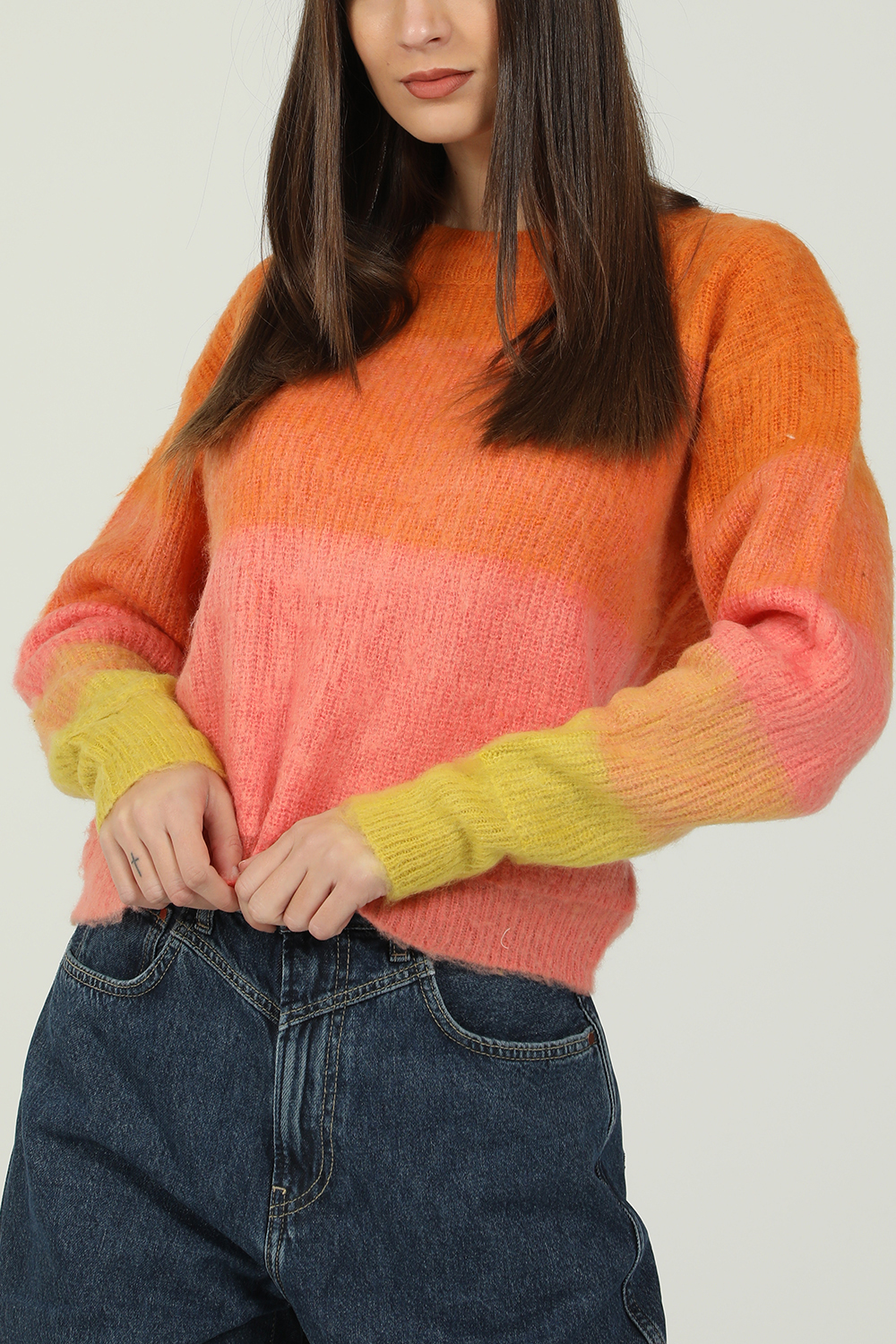 Γυναικεία/Ρούχα/Πλεκτά-Ζακέτες/Πουλόβερ FREE PEOPLE COLLECTION - Γυναικείο πουλόβερ FREE PEOPLE πορτοκαλί ροζ κίτρινο