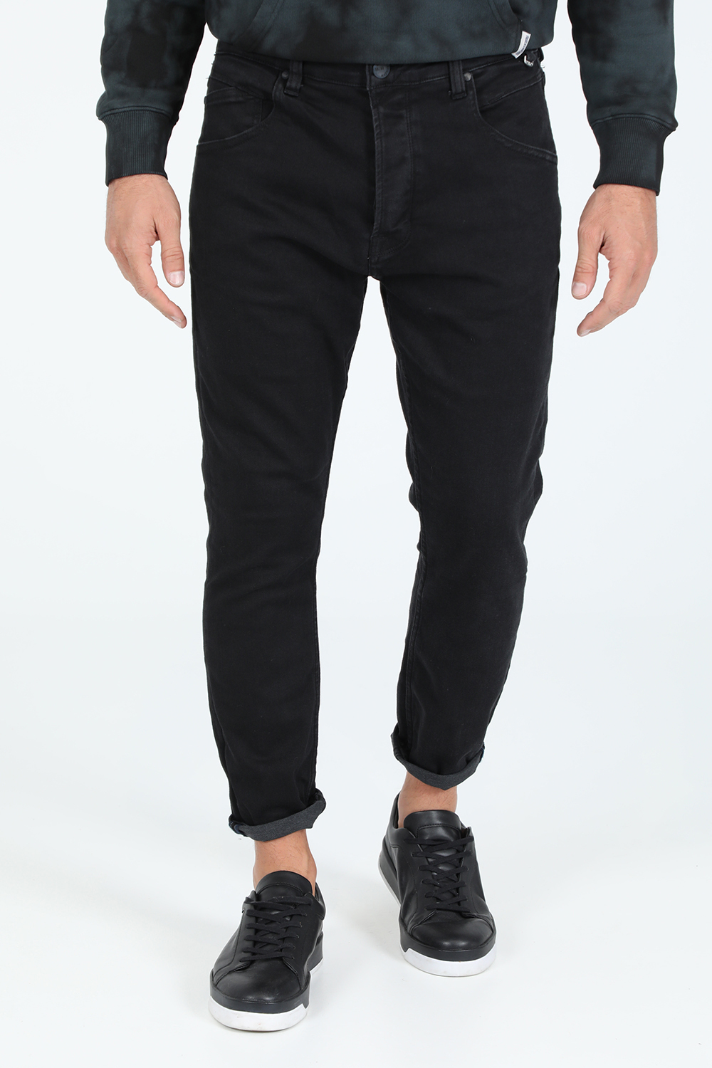 Ανδρικά/Ρούχα/Τζίν/Skinny GABBA - Ανδρικό jean παντελόνι GABBA Alex K3819 SANZA μαύρο