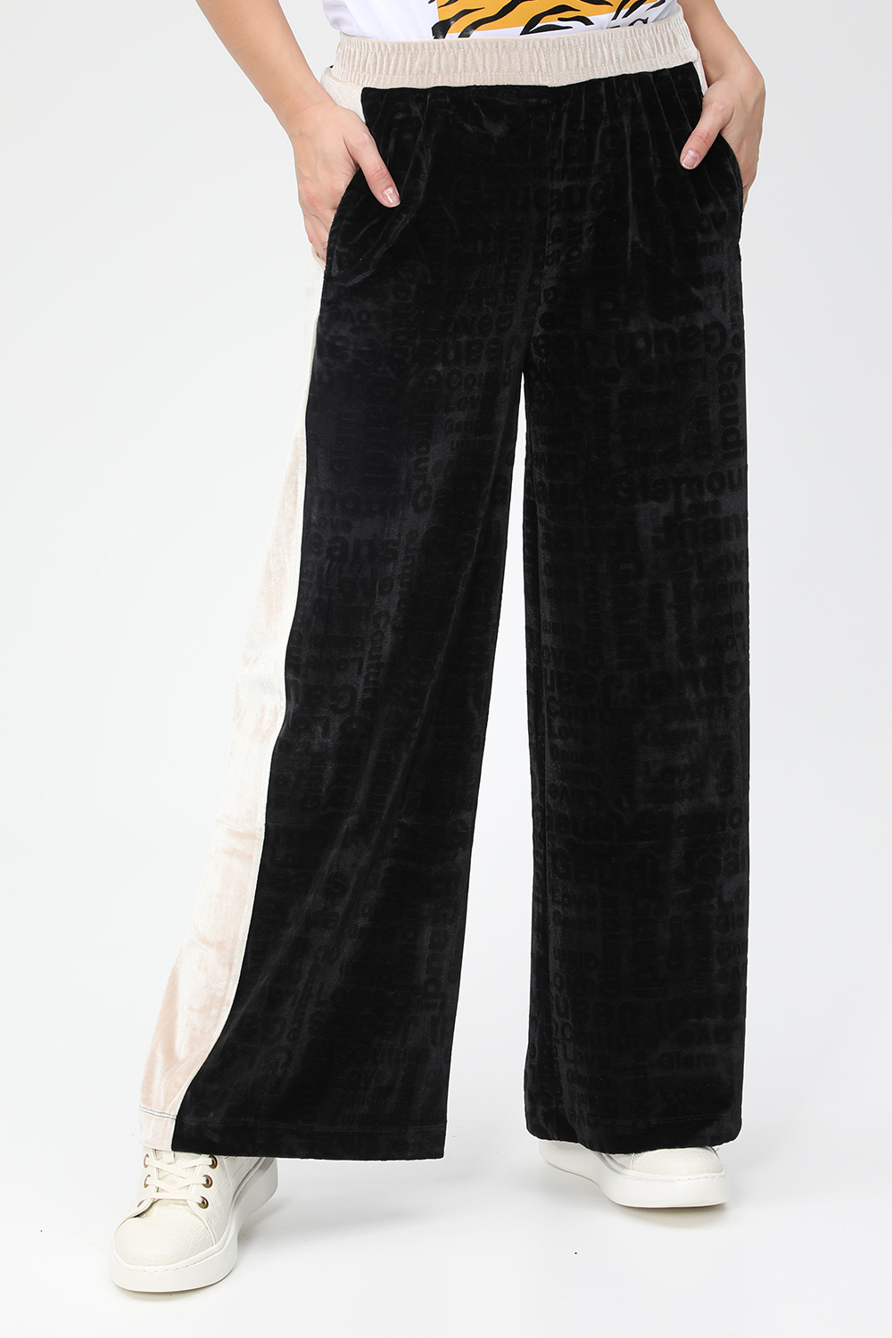 GAUDI – Γυναικείο παντελόνι φόρμας GAUDI JEANS Collect μαύρο εκρού 1825811.0-0105