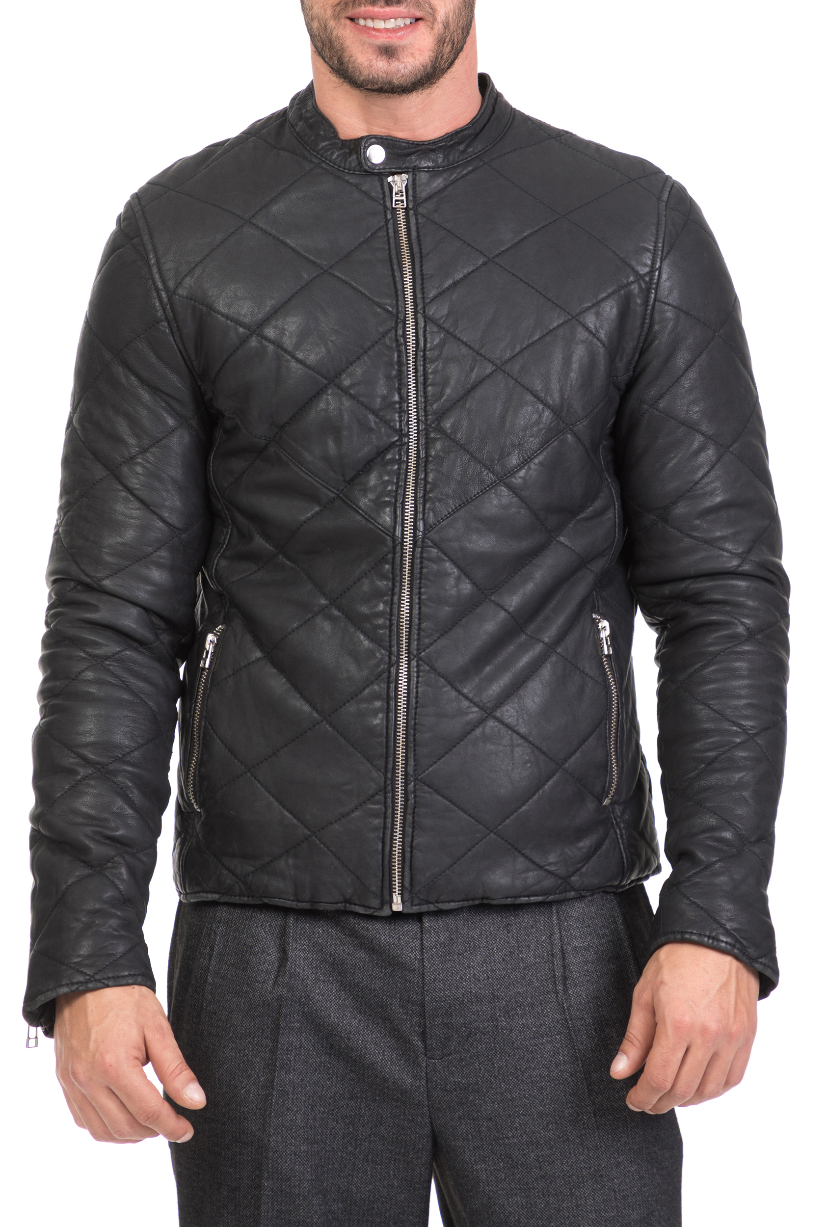 Ανδρικά/Ρούχα/Πανωφόρια/Τζάκετς GOOSECRAFT - Ανδρικό δερμάτινο jacket GOOSECRAFT ANTHONY μαύρο