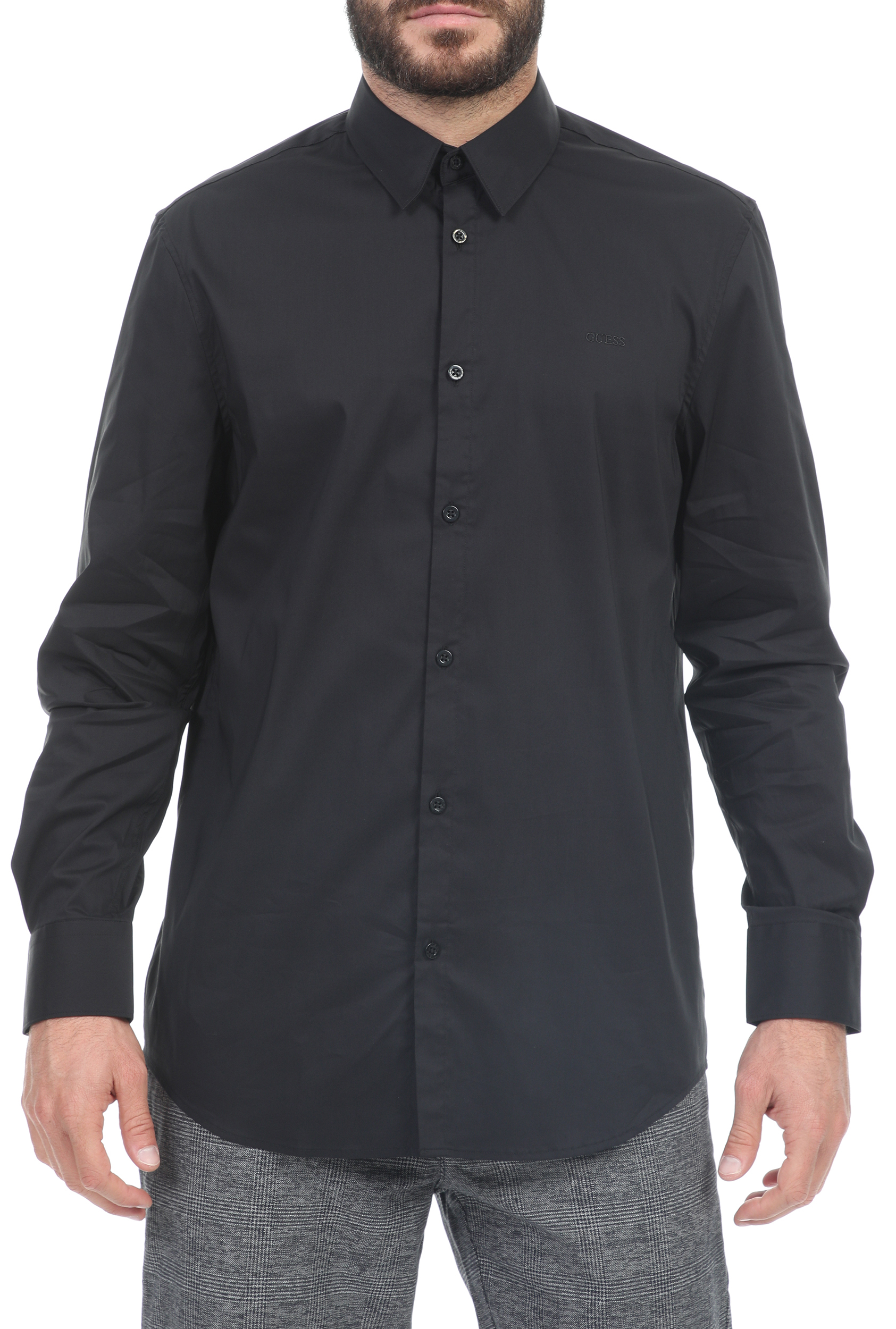 GUESS - Ανδρικό πουκάμισο GUESS SUNSET SHIRT - CLASSY STRE μαύρο
