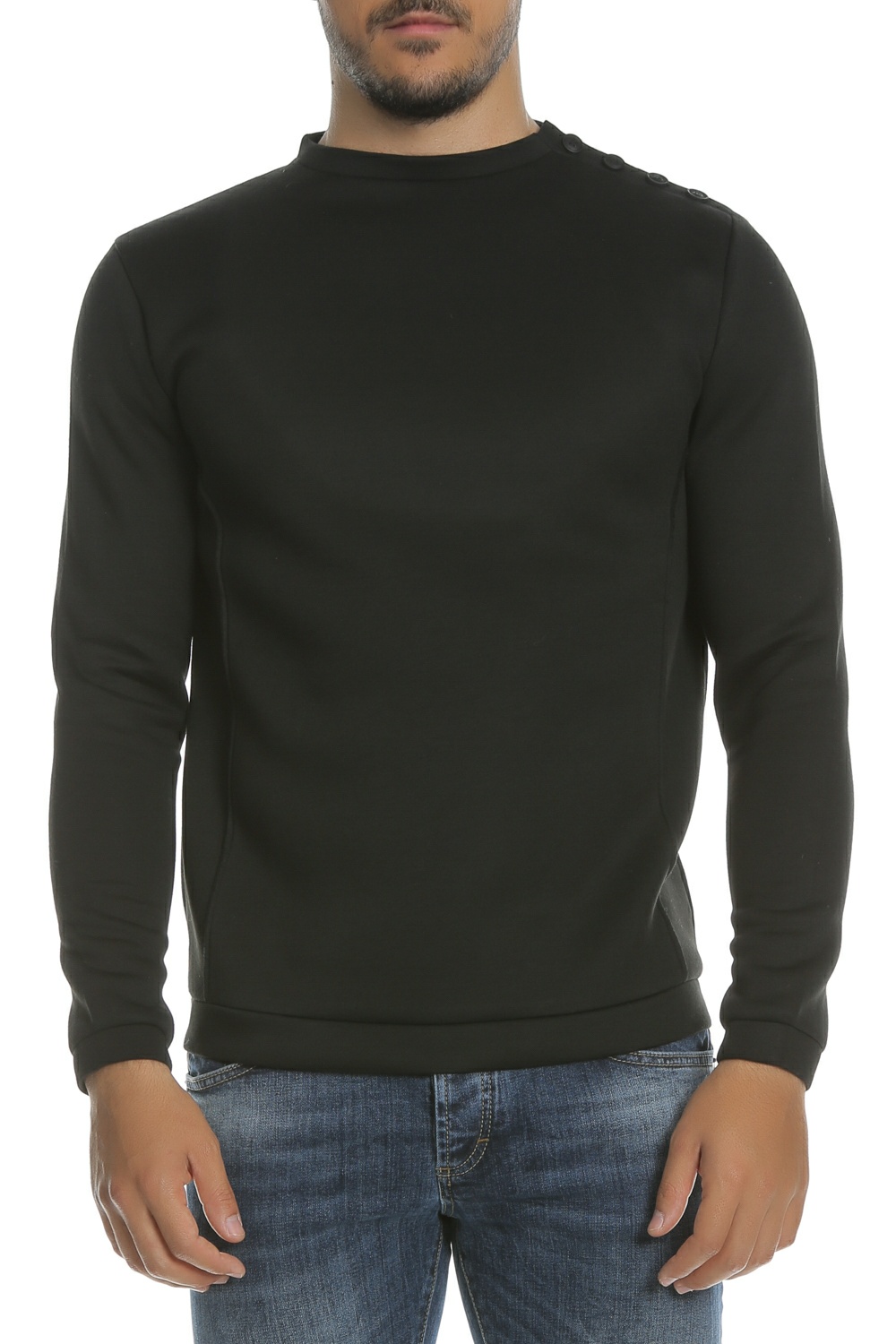 Ανδρικά/Ρούχα/Μπλούζες/Μακρυμάνικες HAMAKI - Ανδρική μπλούζα FELPA ΗΑΜΑΚΙ μαύρη