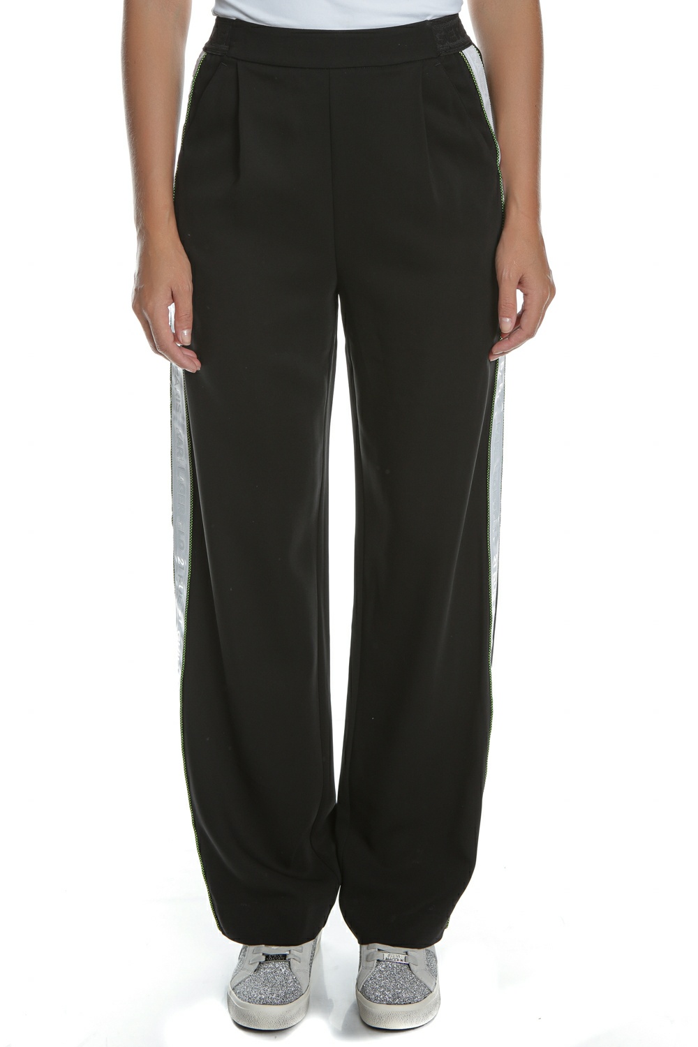 KARL LAGERFELD – Γυναικείο παντελόνι KARL LAGERFELD Cady Pants W/ Logo Tape μαύρο 1794835.0-7171
