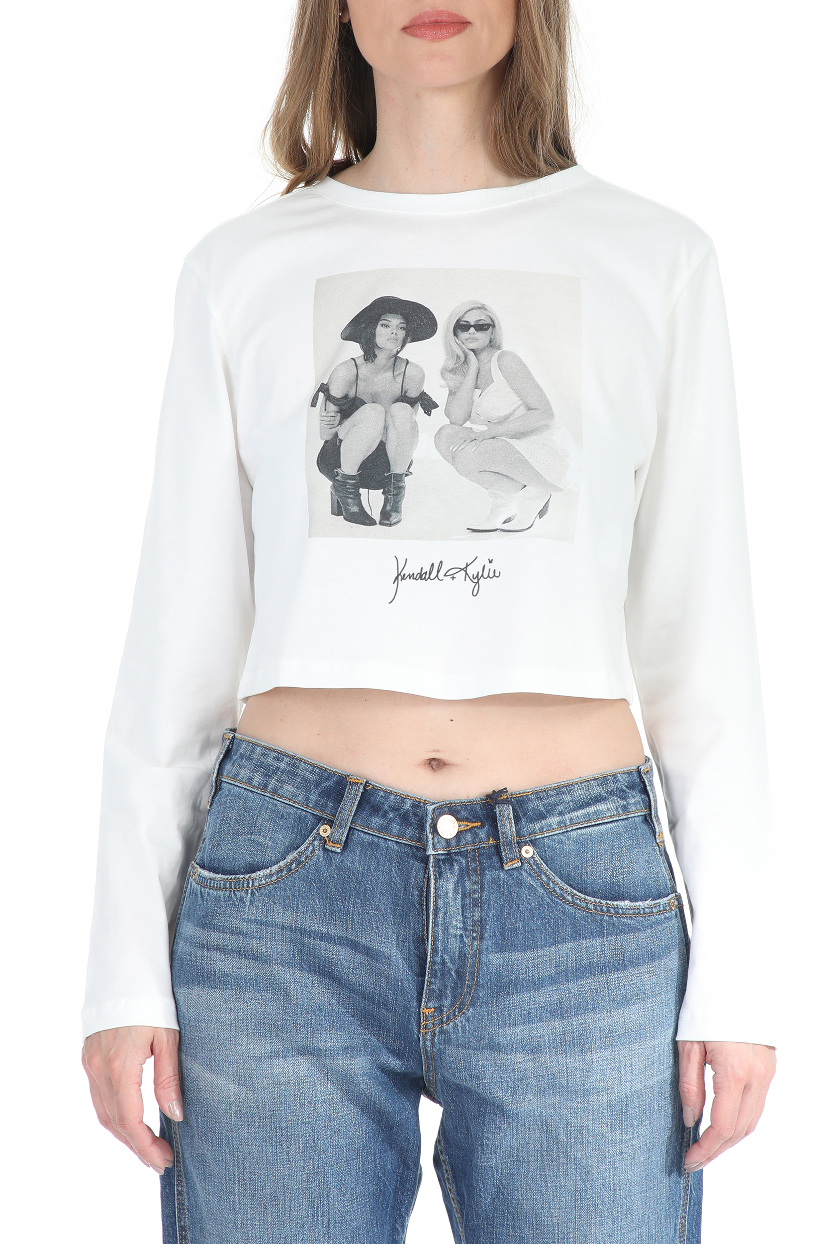 KENDALL+KYLIE – Γυναικεία μακρυμάνικη μπλούζα KENDALL+KYLIE λευκή 1801717.0-0090
