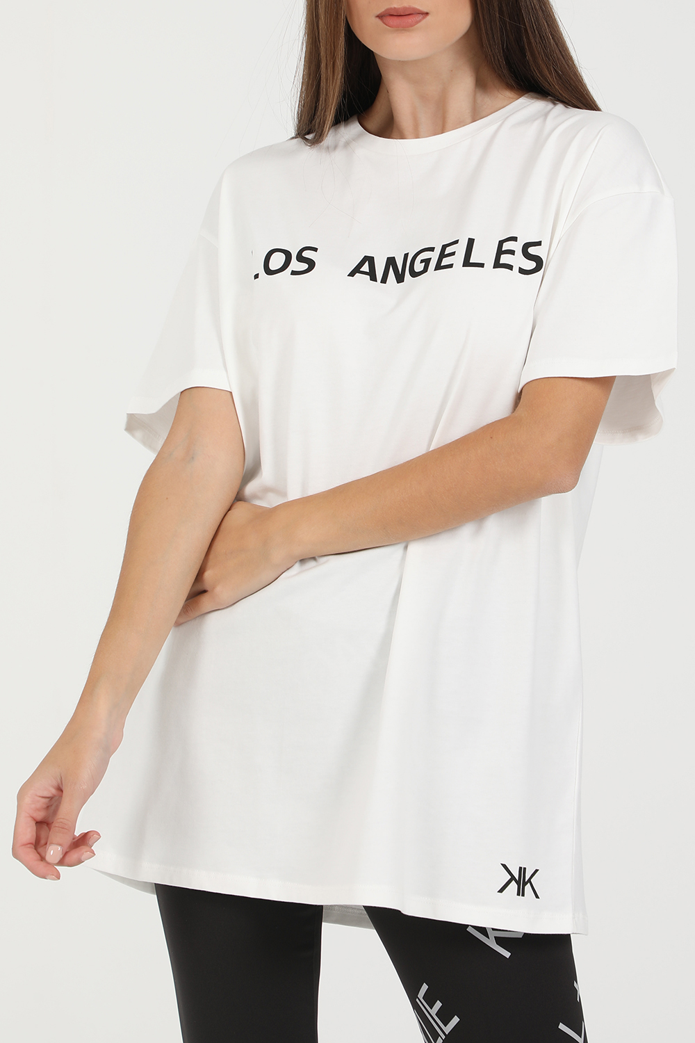 Γυναικεία/Ρούχα/Μπλούζες/Κοντομάνικες KENDALL + KYLIE - Γυναικείο t-shirt KENDALL + KYLIE W ACTIVE LA OVERSIZED λευκό