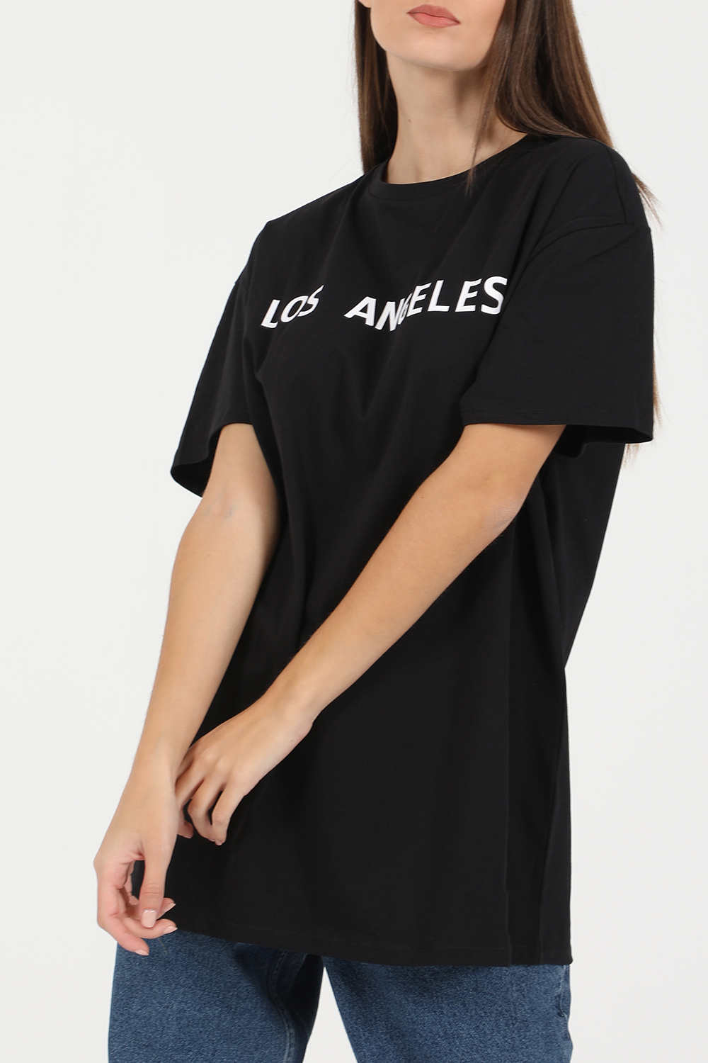 Γυναικεία/Ρούχα/Μπλούζες/Κοντομάνικες KENDALL + KYLIE - Γυναικείο t-shirt KENDALL + KYLIE ACTIVE LA OVERSIZED μαύρο